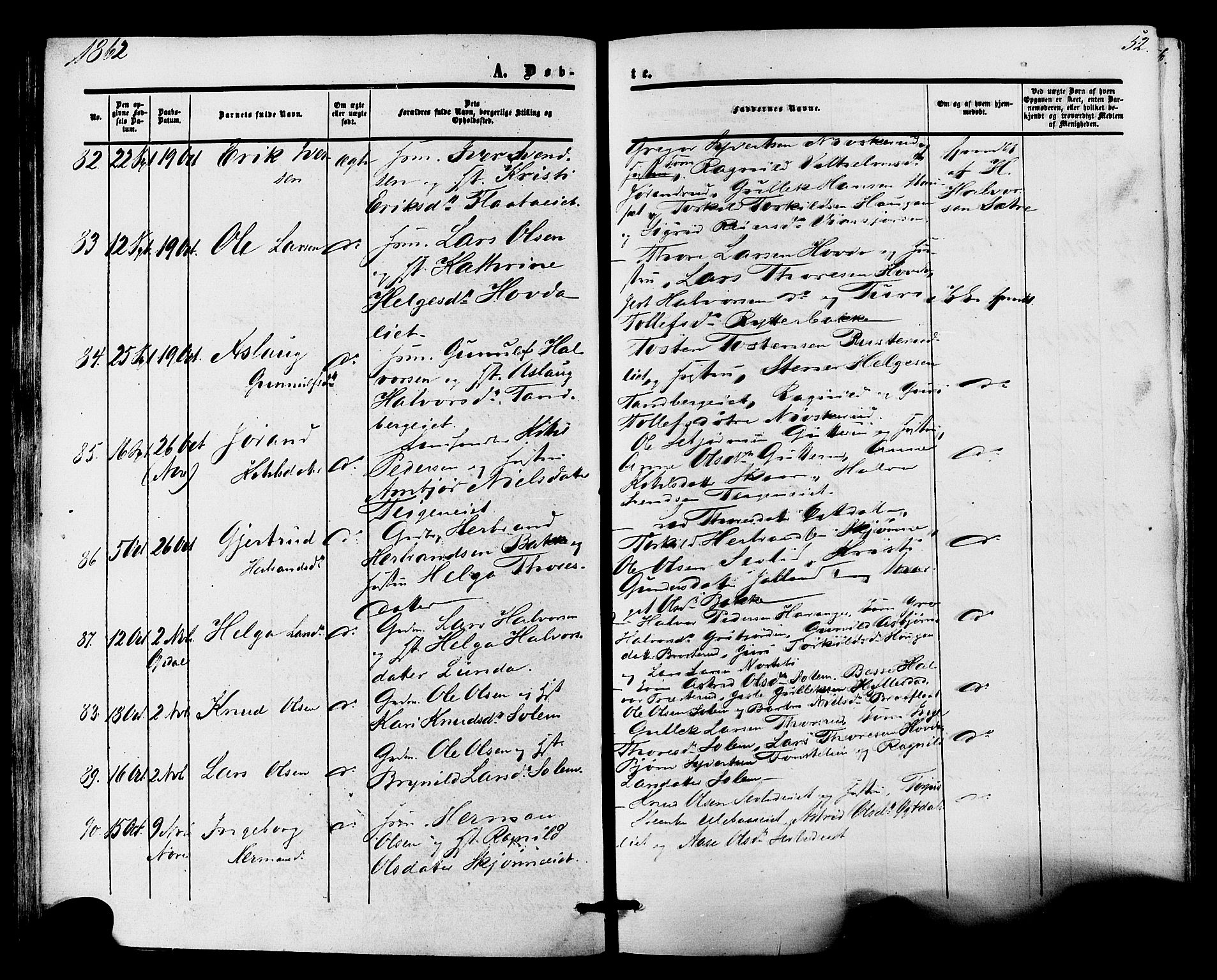 Nore kirkebøker, SAKO/A-238/F/Fa/L0003: Parish register (official) no. I 3, 1858-1866, p. 52