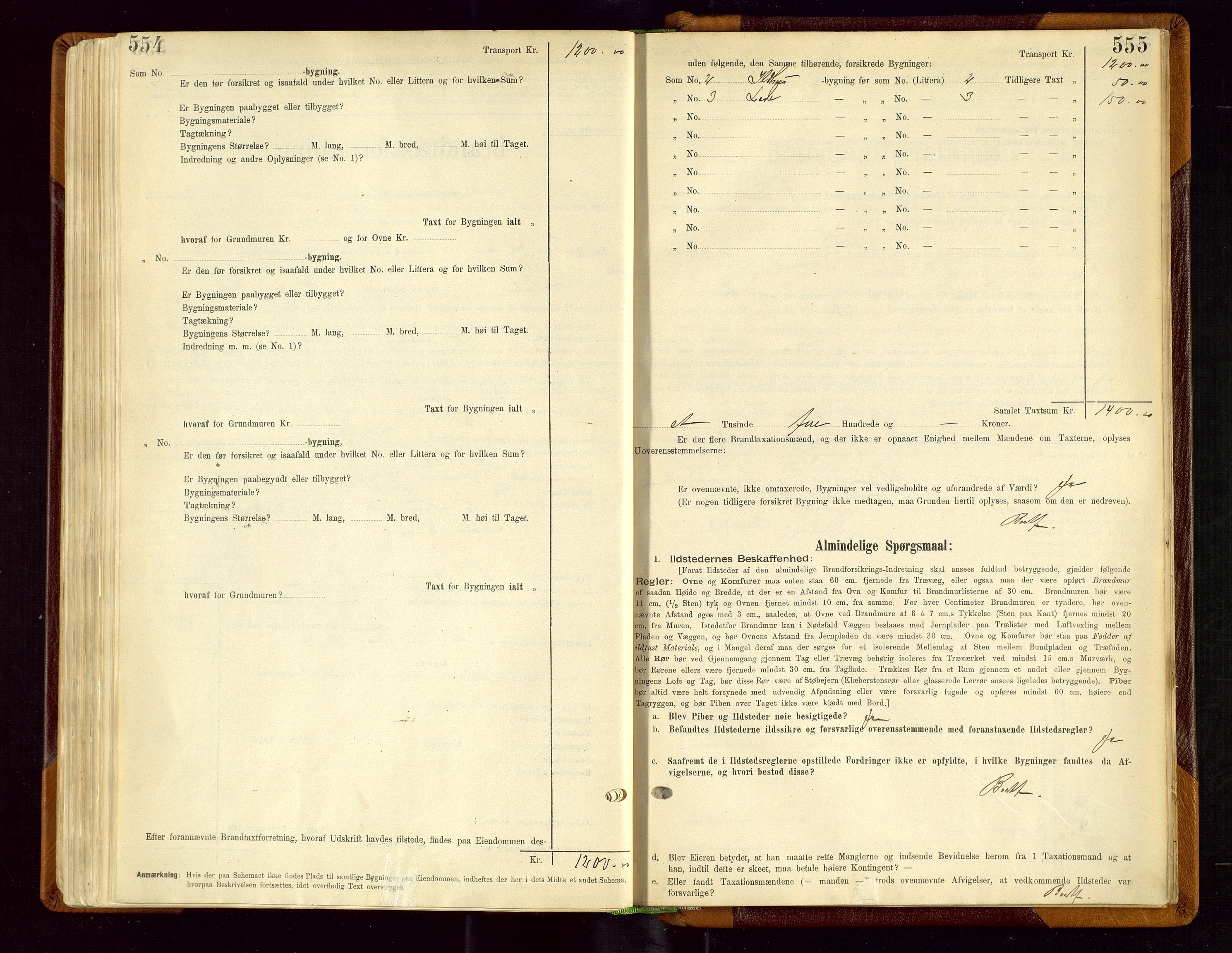 Sauda lensmannskontor, SAST/A-100177/Gob/L0001: Branntakstprotokoll - skjematakst, 1894-1914, p. 554-555