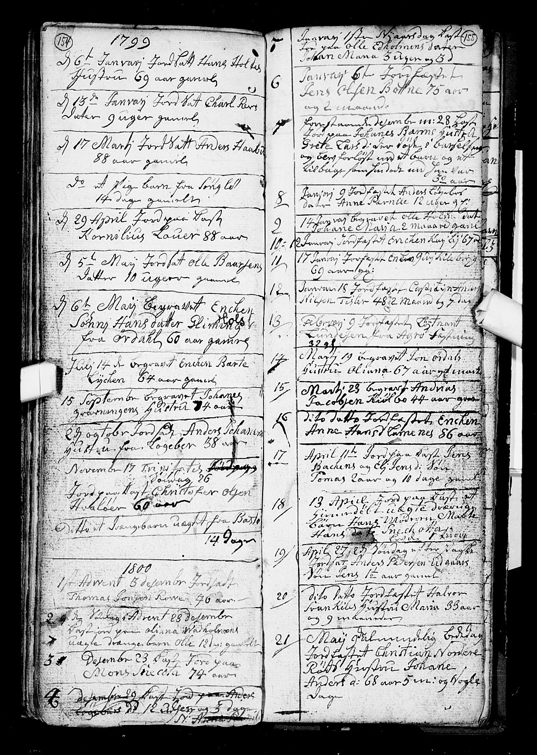 Hvaler prestekontor Kirkebøker, SAO/A-2001/F/Fa/L0002: Parish register (official) no. I 2, 1749-1816, p. 154-155