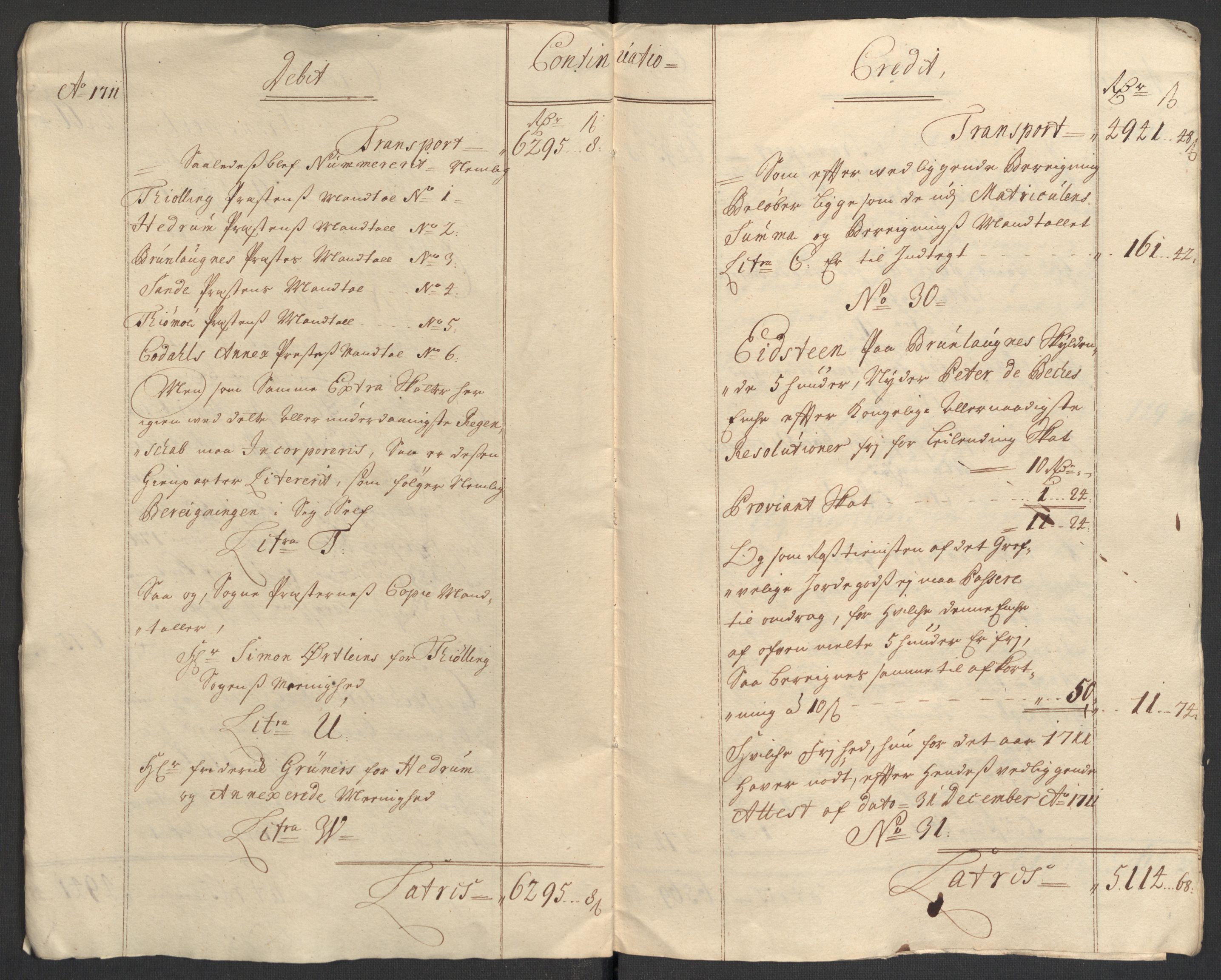 Rentekammeret inntil 1814, Reviderte regnskaper, Fogderegnskap, AV/RA-EA-4092/R33/L1983: Fogderegnskap Larvik grevskap, 1711, p. 16