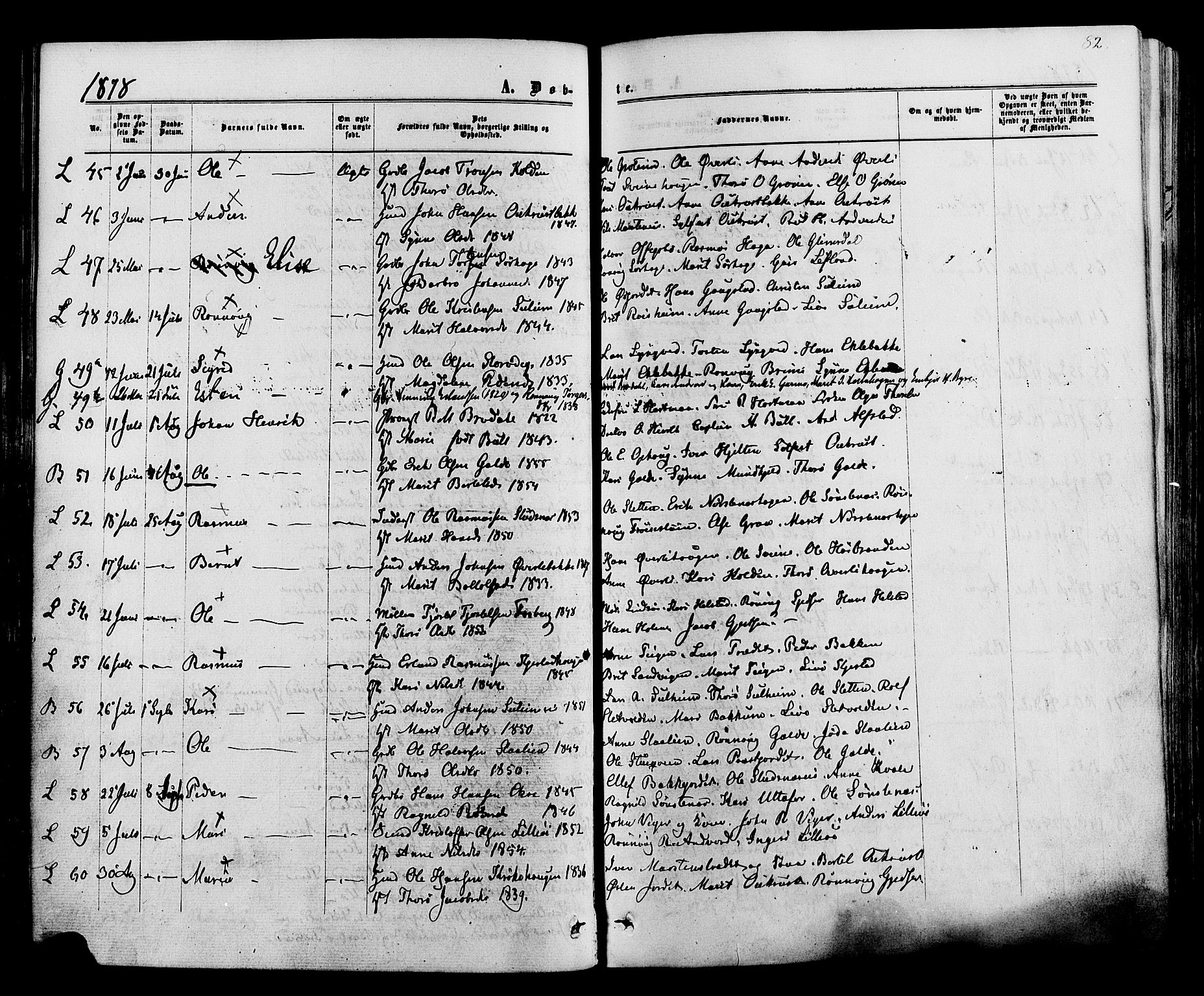 Lom prestekontor, AV/SAH-PREST-070/K/L0007: Parish register (official) no. 7, 1863-1884, p. 82