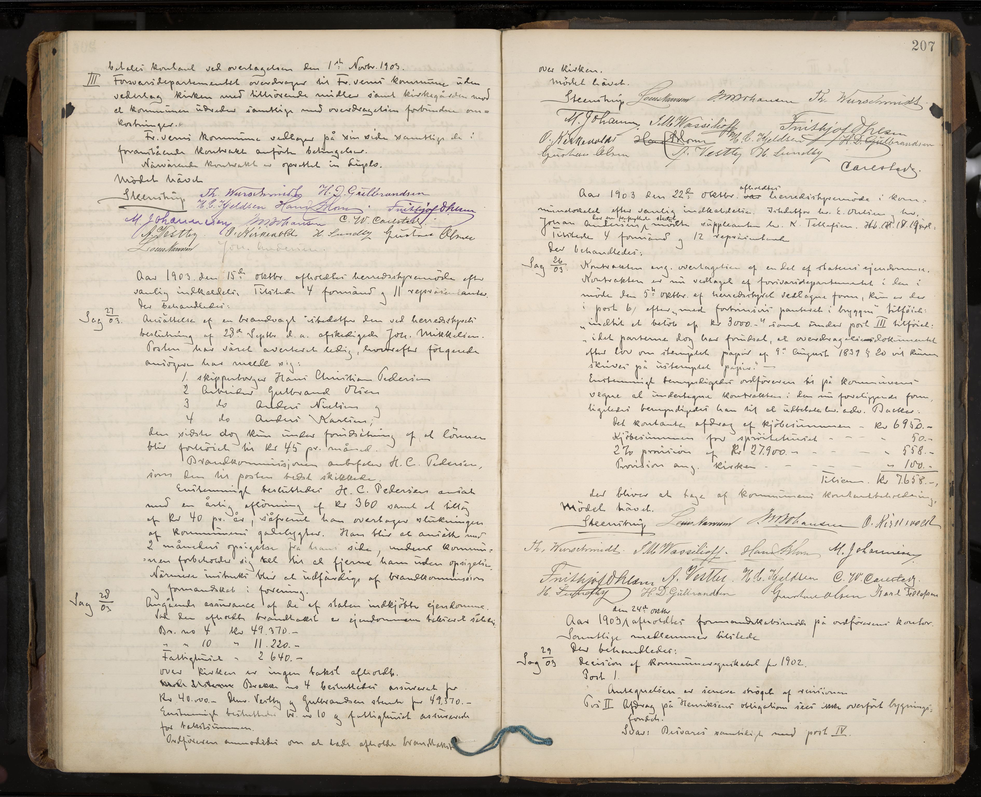 Stavern formannskap og sentraladministrasjon, IKAK/0708021/A/Aa/L0004: Møtebok med register, 1891-1905, p. 207