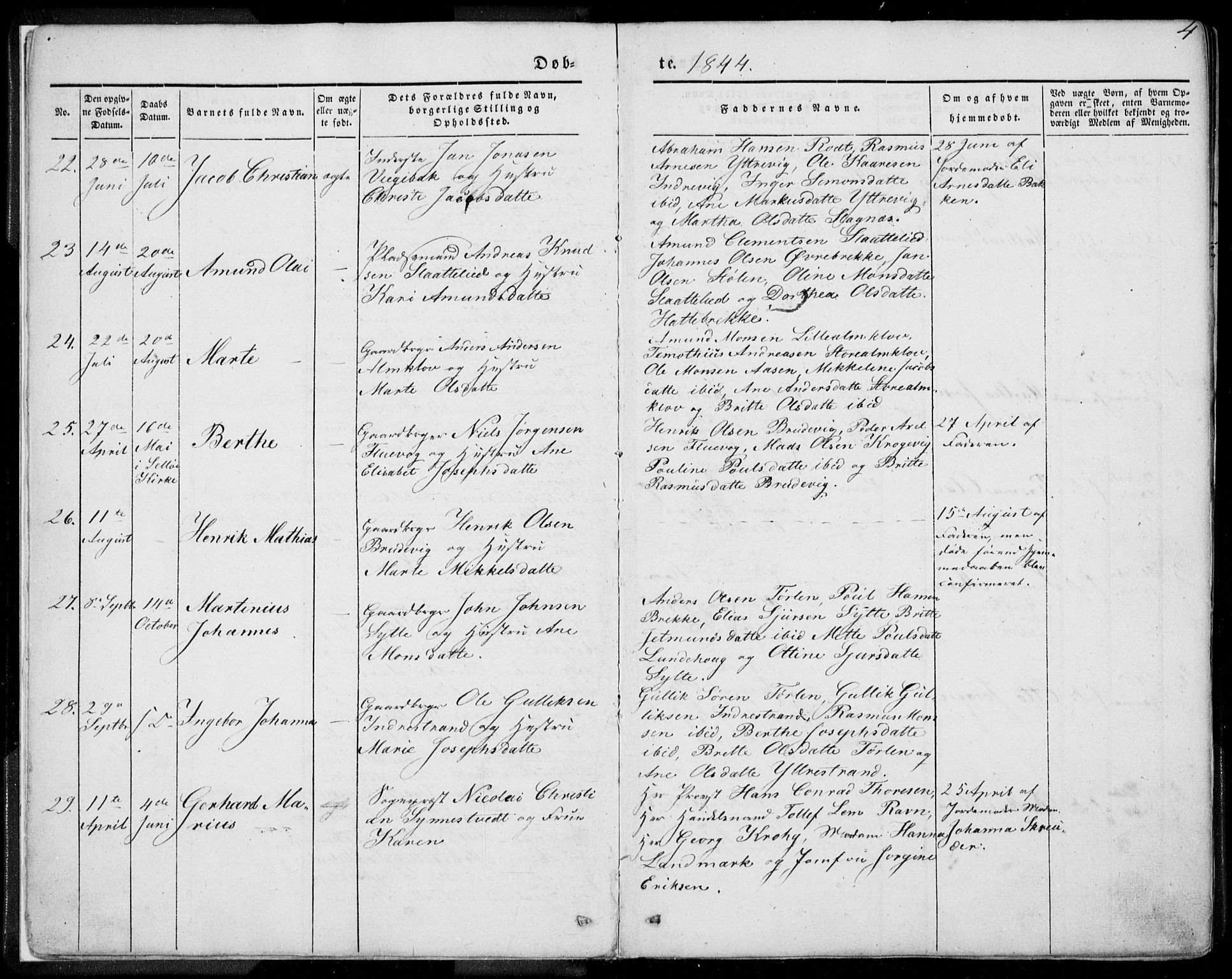 Ministerialprotokoller, klokkerbøker og fødselsregistre - Møre og Romsdal, AV/SAT-A-1454/501/L0006: Parish register (official) no. 501A06, 1844-1868, p. 4