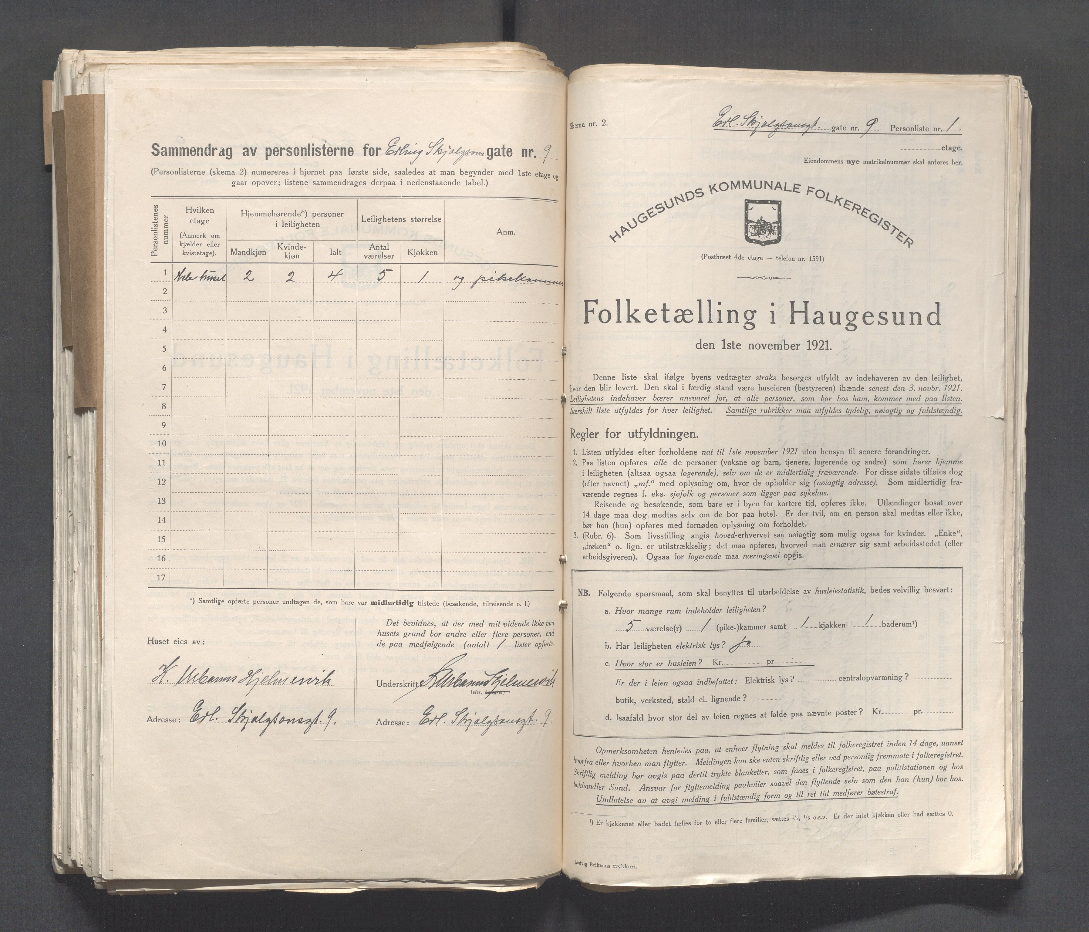 IKAR, Local census 1.11.1921 for Haugesund, 1921, p. 702