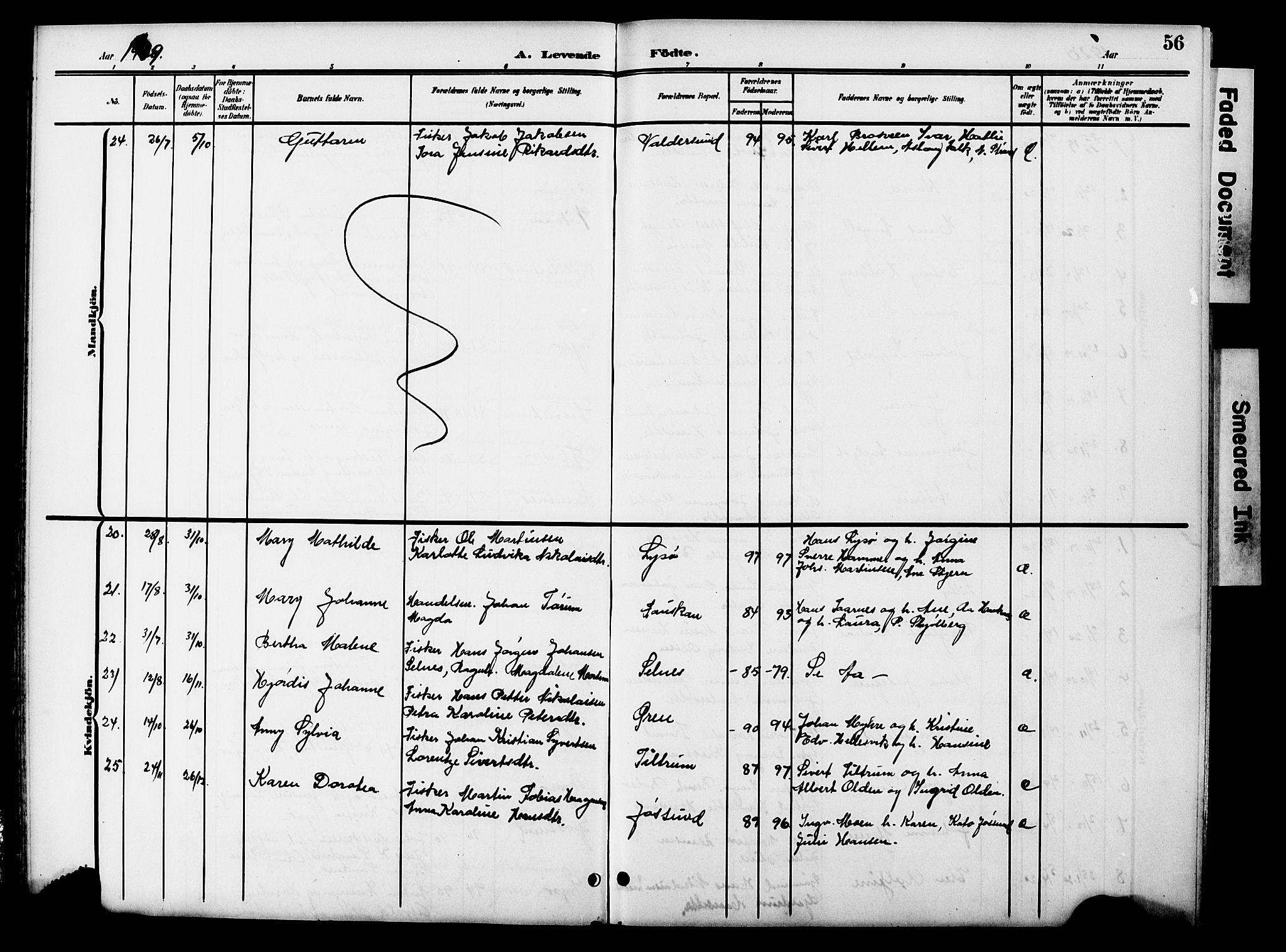 Ministerialprotokoller, klokkerbøker og fødselsregistre - Sør-Trøndelag, SAT/A-1456/654/L0666: Parish register (copy) no. 654C02, 1901-1925, p. 56
