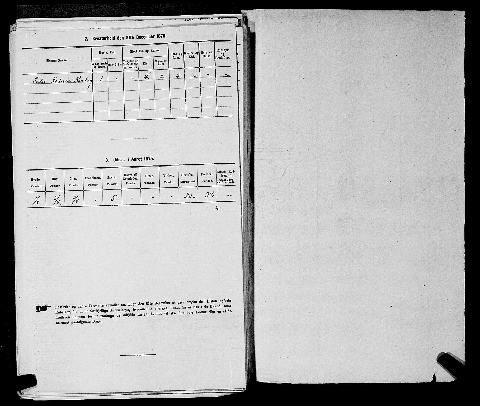 SAKO, 1875 census for 0715P Botne, 1875, p. 695