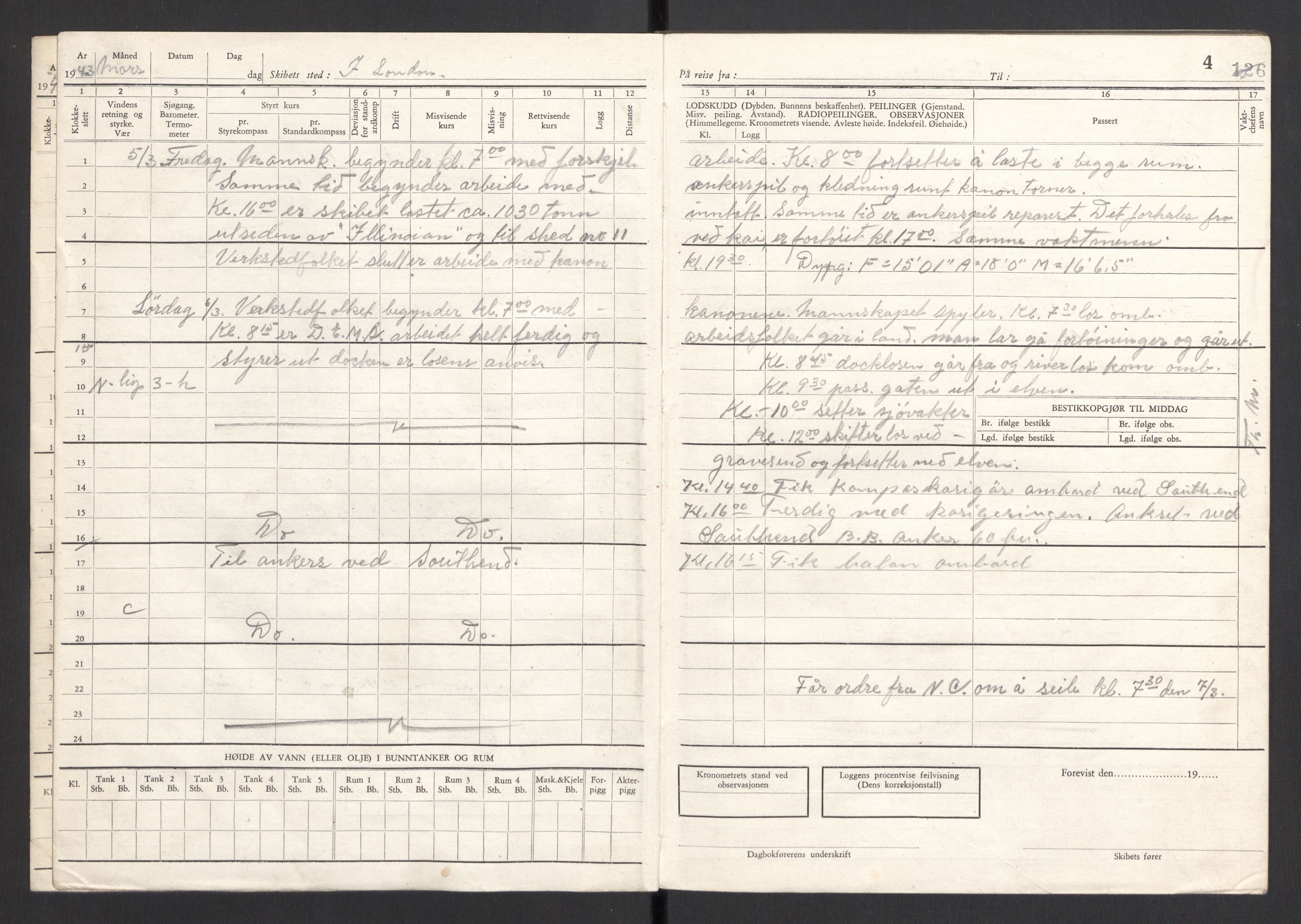 Nortraship, Skipsdagbøker, AV/RA-S-2168/F/L0639/0010: Boknr. 3105 - 3116 / Boknr. 3114 Hestmanden, 1943, p. 4