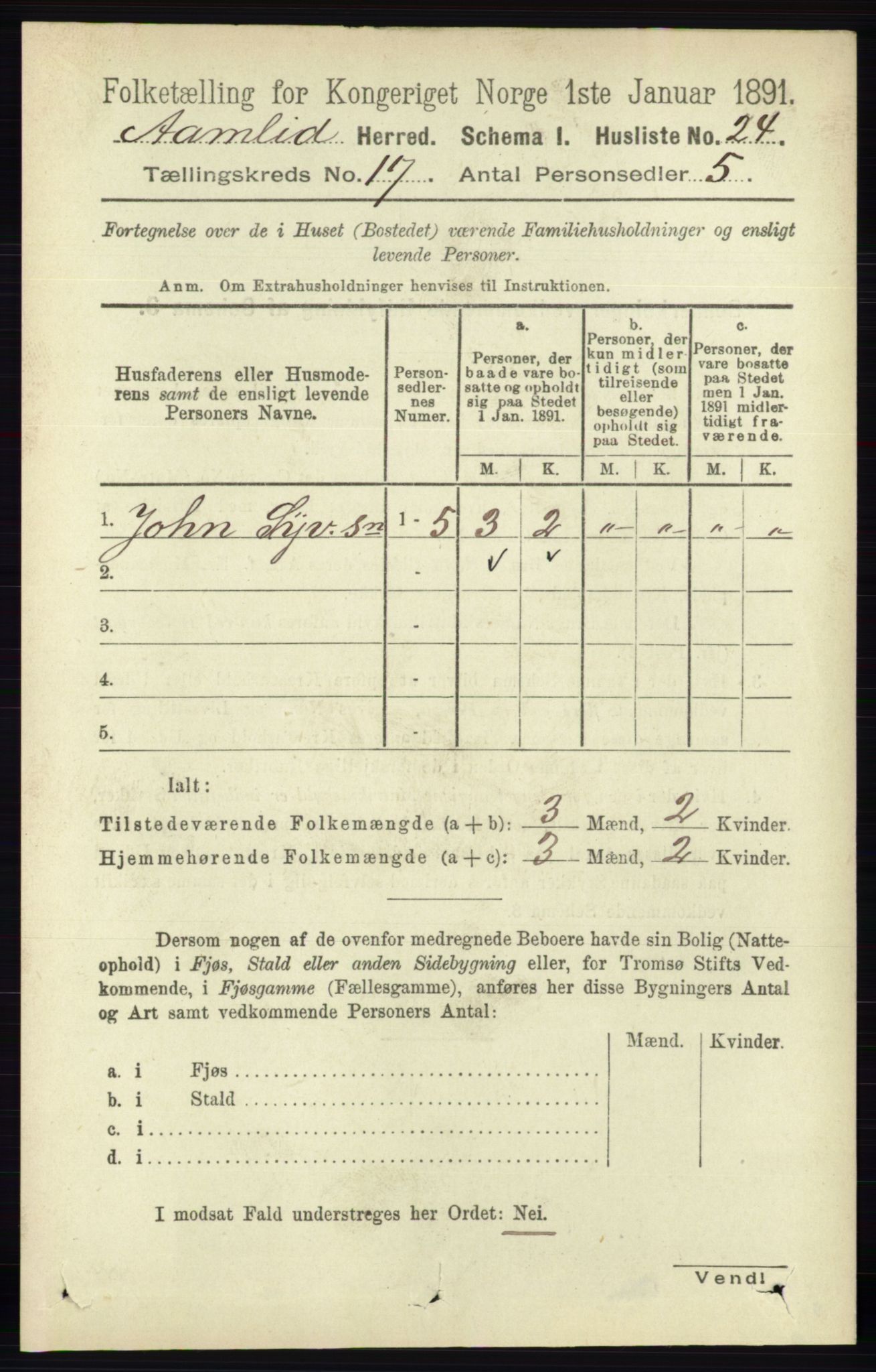 RA, 1891 census for 0929 Åmli, 1891, p. 2802