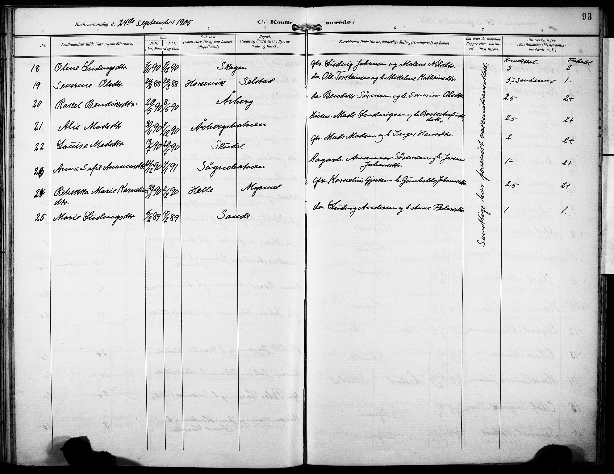Gaular sokneprestembete, AV/SAB-A-80001/H/Haa: Parish register (official) no. B 2, 1898-1911, p. 93