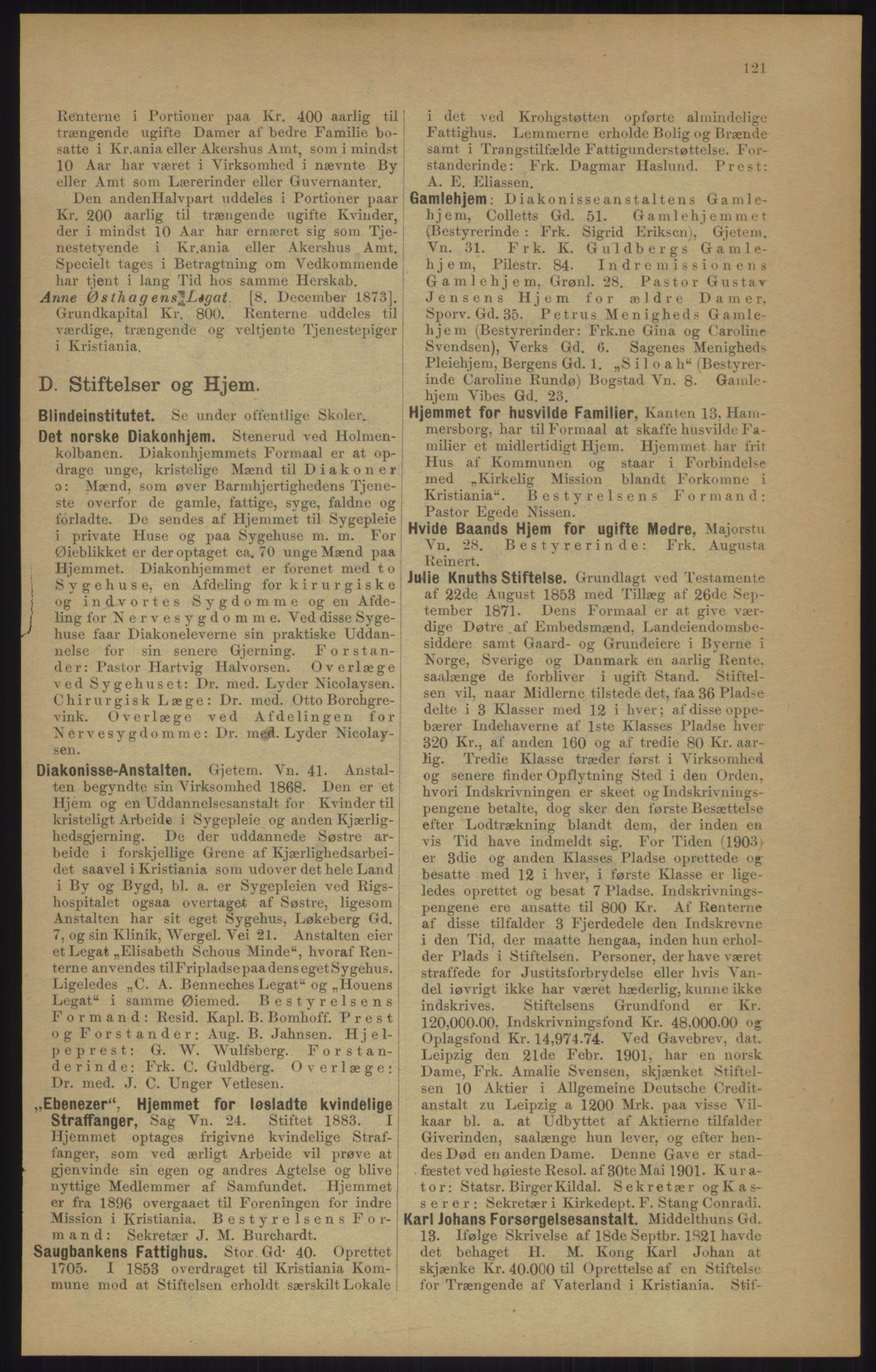 Kristiania/Oslo adressebok, PUBL/-, 1905, p. 121