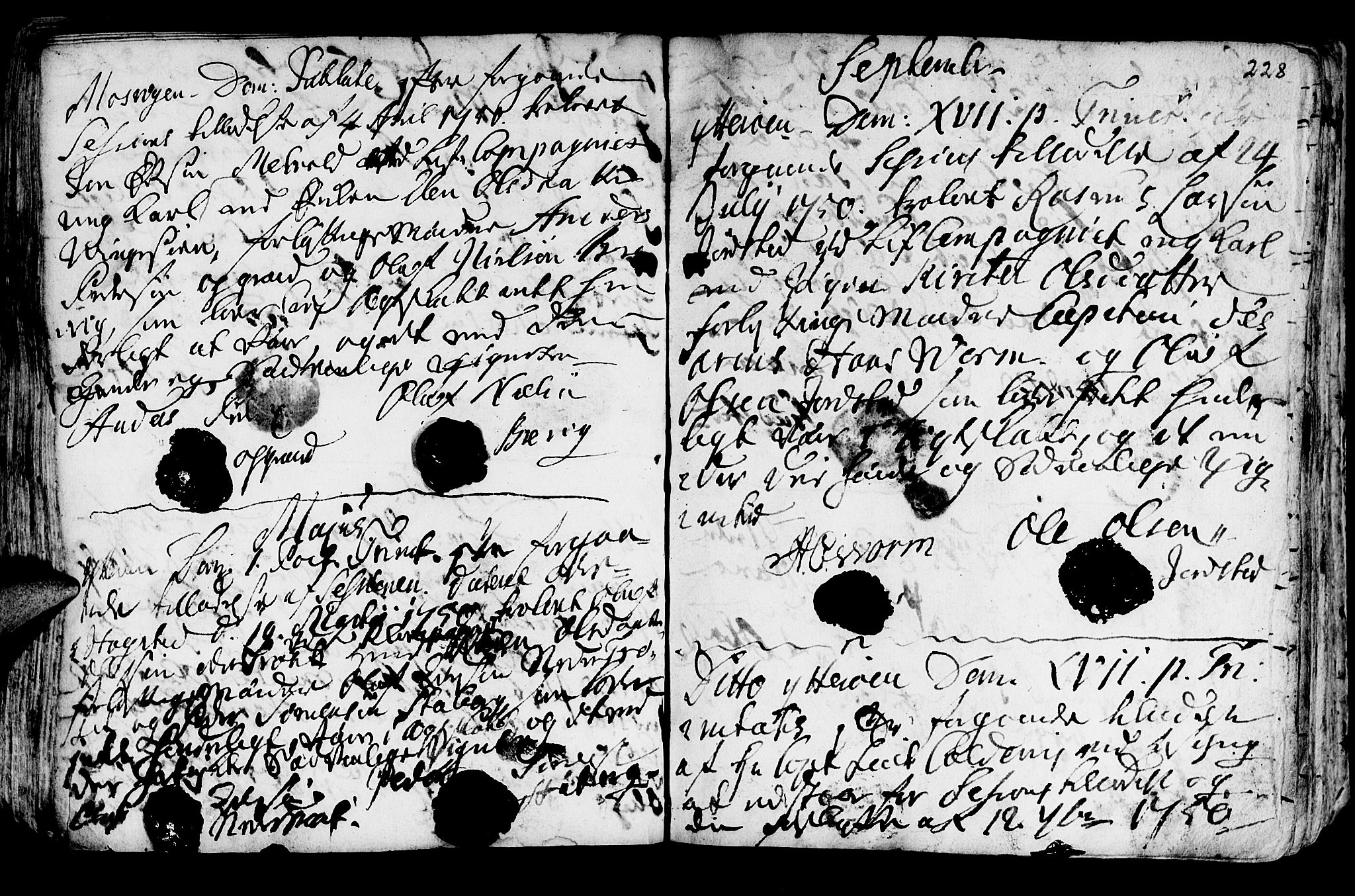 Ministerialprotokoller, klokkerbøker og fødselsregistre - Nord-Trøndelag, SAT/A-1458/722/L0215: Parish register (official) no. 722A02, 1718-1755, p. 228