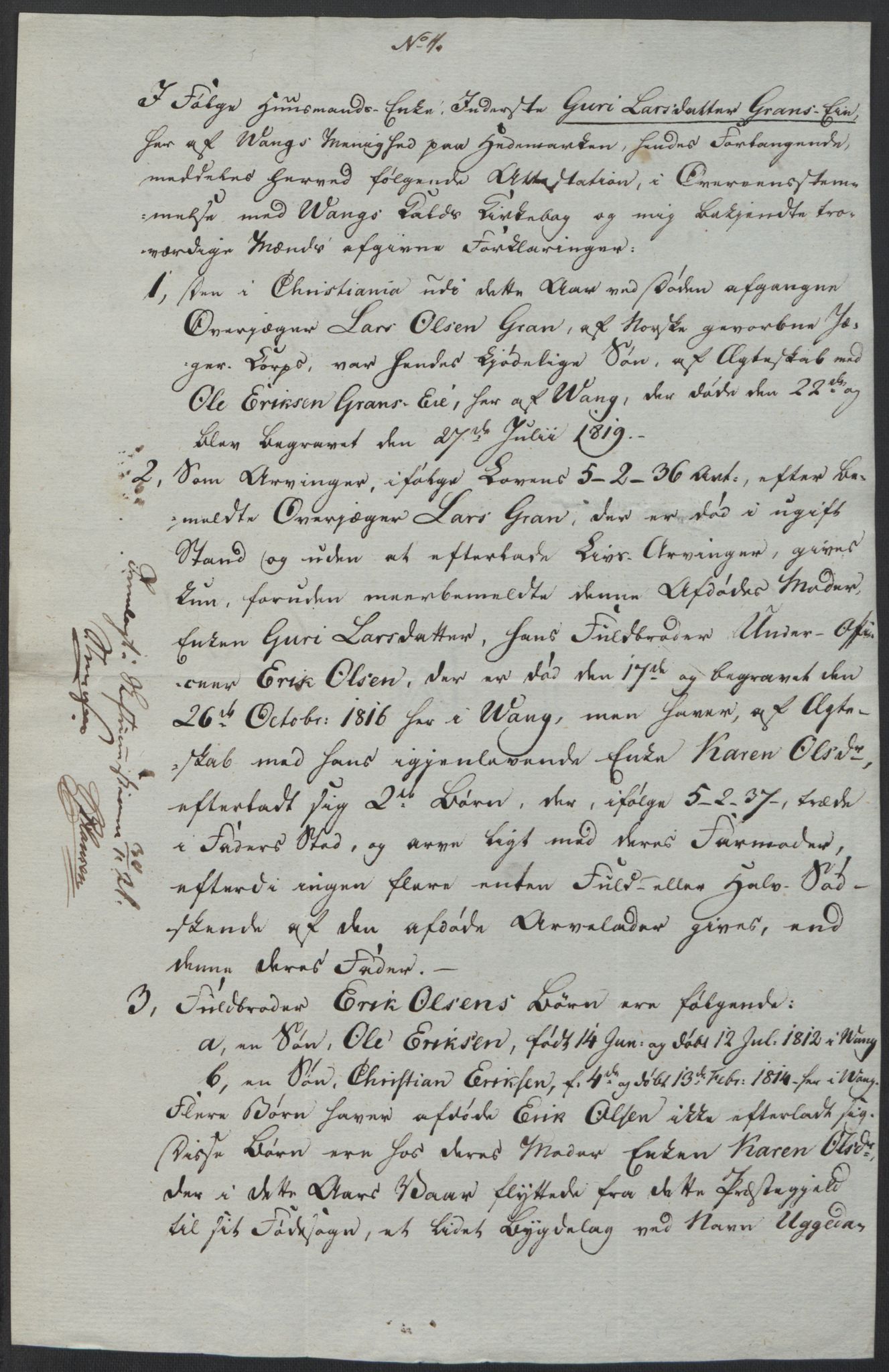 Forsvaret, Generalauditøren, AV/RA-RAFA-1772/F/Fj/Fjb/L0005: Skifter 1818 - 1823, 1818-1823, p. 40
