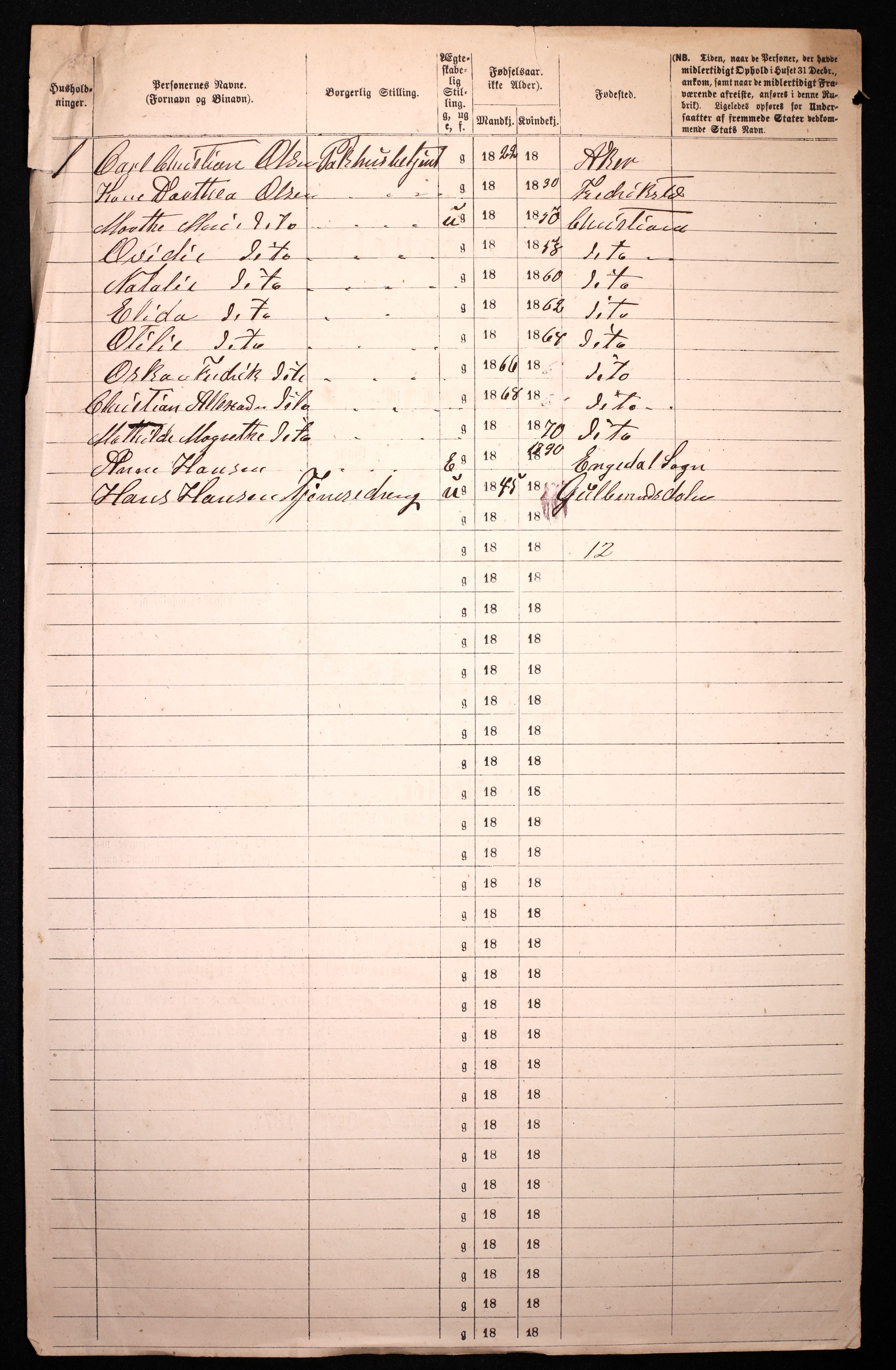 RA, 1870 census for 0301 Kristiania, 1870, p. 2670