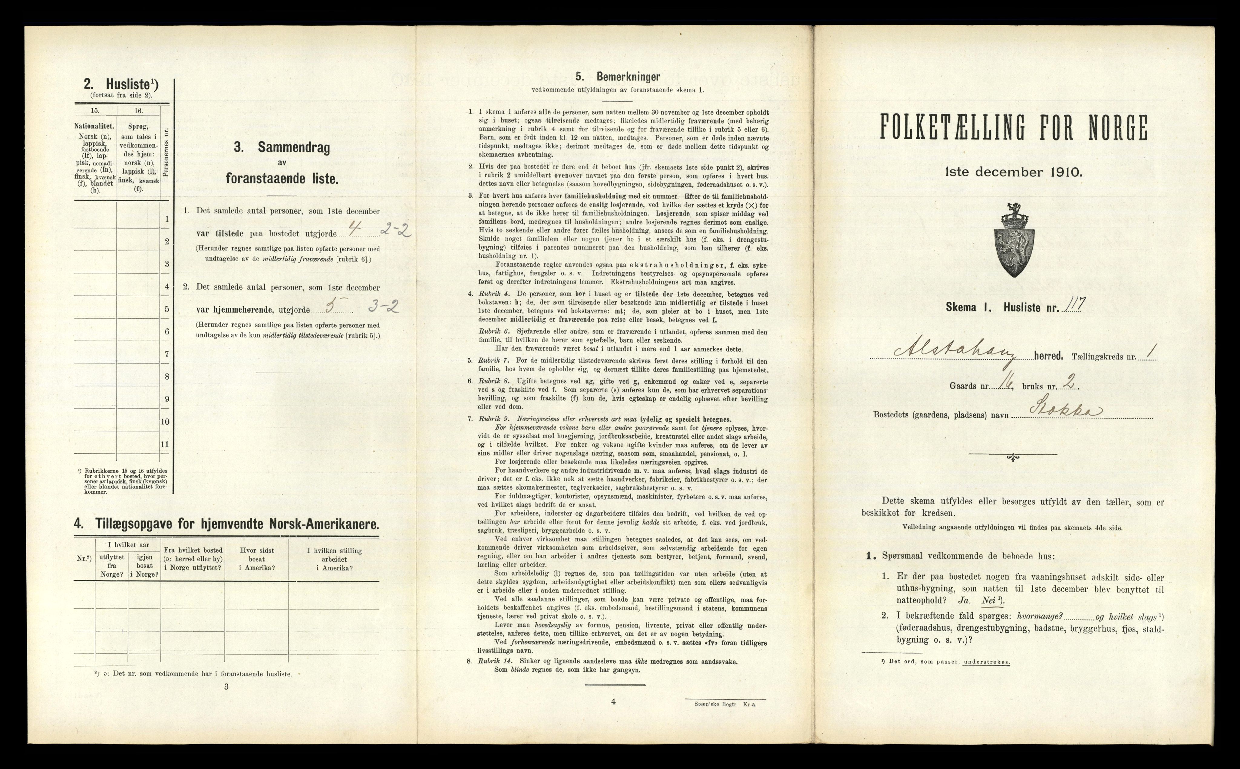 RA, 1910 census for Alstahaug, 1910, p. 258