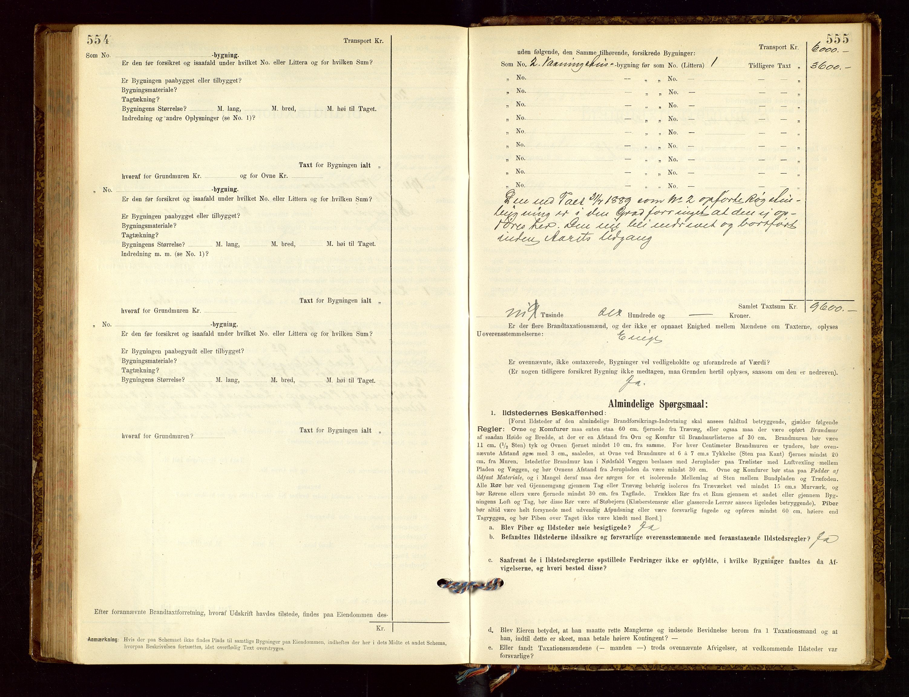 Nedstrand lensmannskontor, AV/SAST-A-100236/Gob/L0001: "Brandtaxationsprotokol for Nerstrand Lensmandsdistrikt Ryfylke fogderi", 1895-1915, p. 554-555