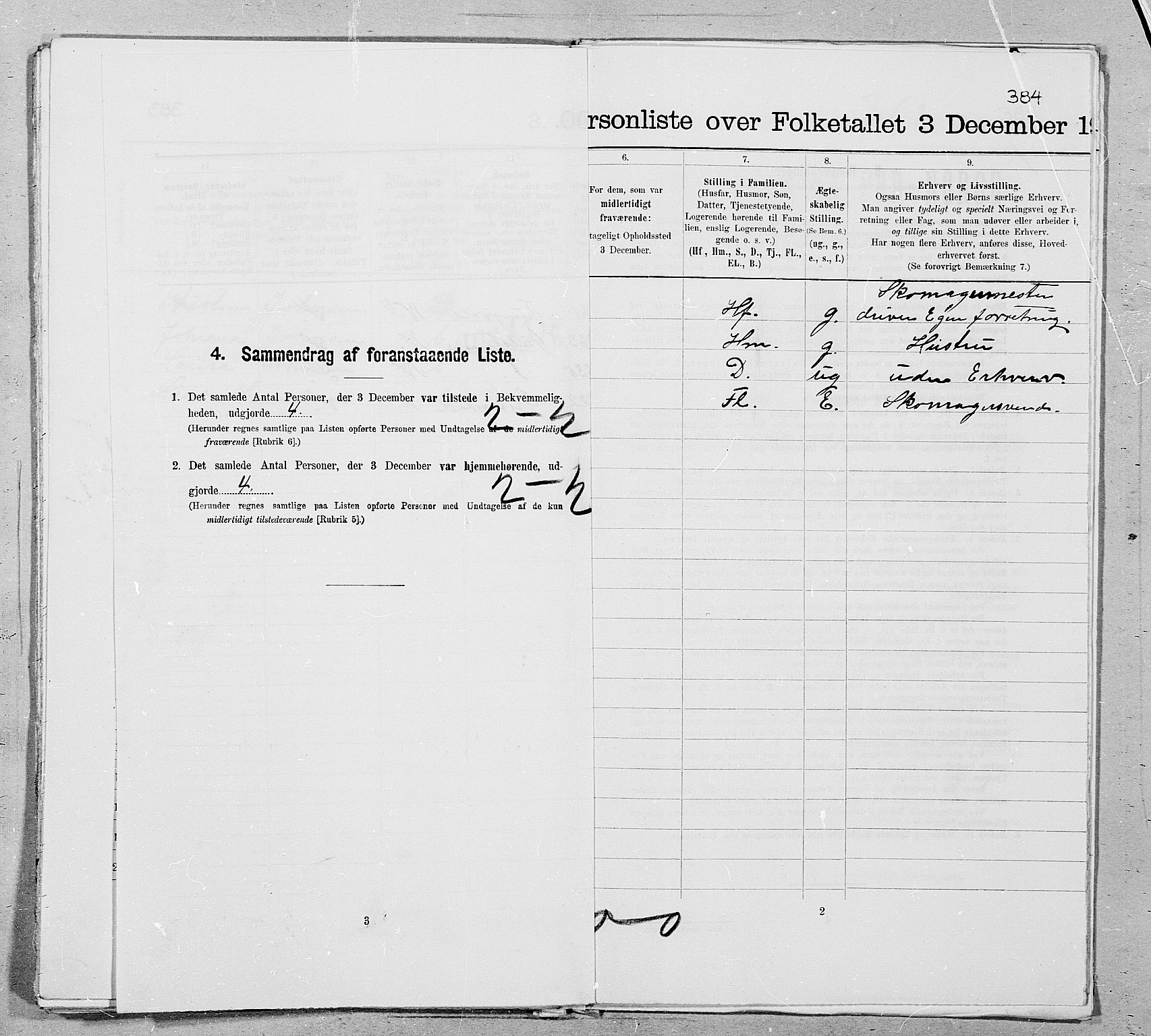 SAT, 1900 census for Kristiansund, 1900, p. 6026