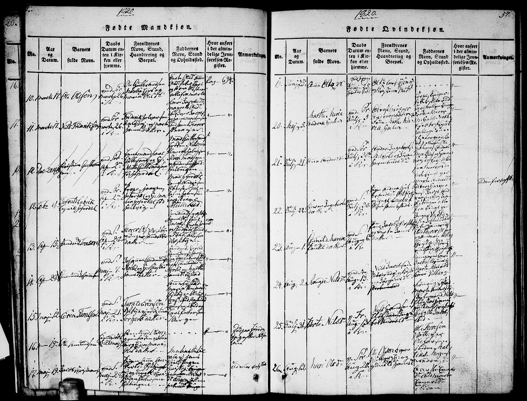 Sørum prestekontor Kirkebøker, AV/SAO-A-10303/G/Ga/L0001: Parish register (copy) no. I 1, 1814-1829, p. 56-57