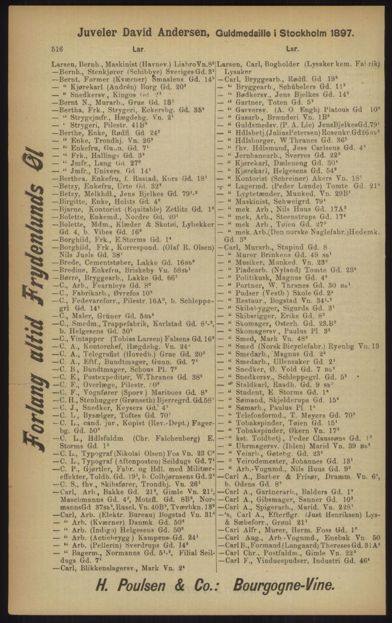 Kristiania/Oslo adressebok, PUBL/-, 1902, p. 516