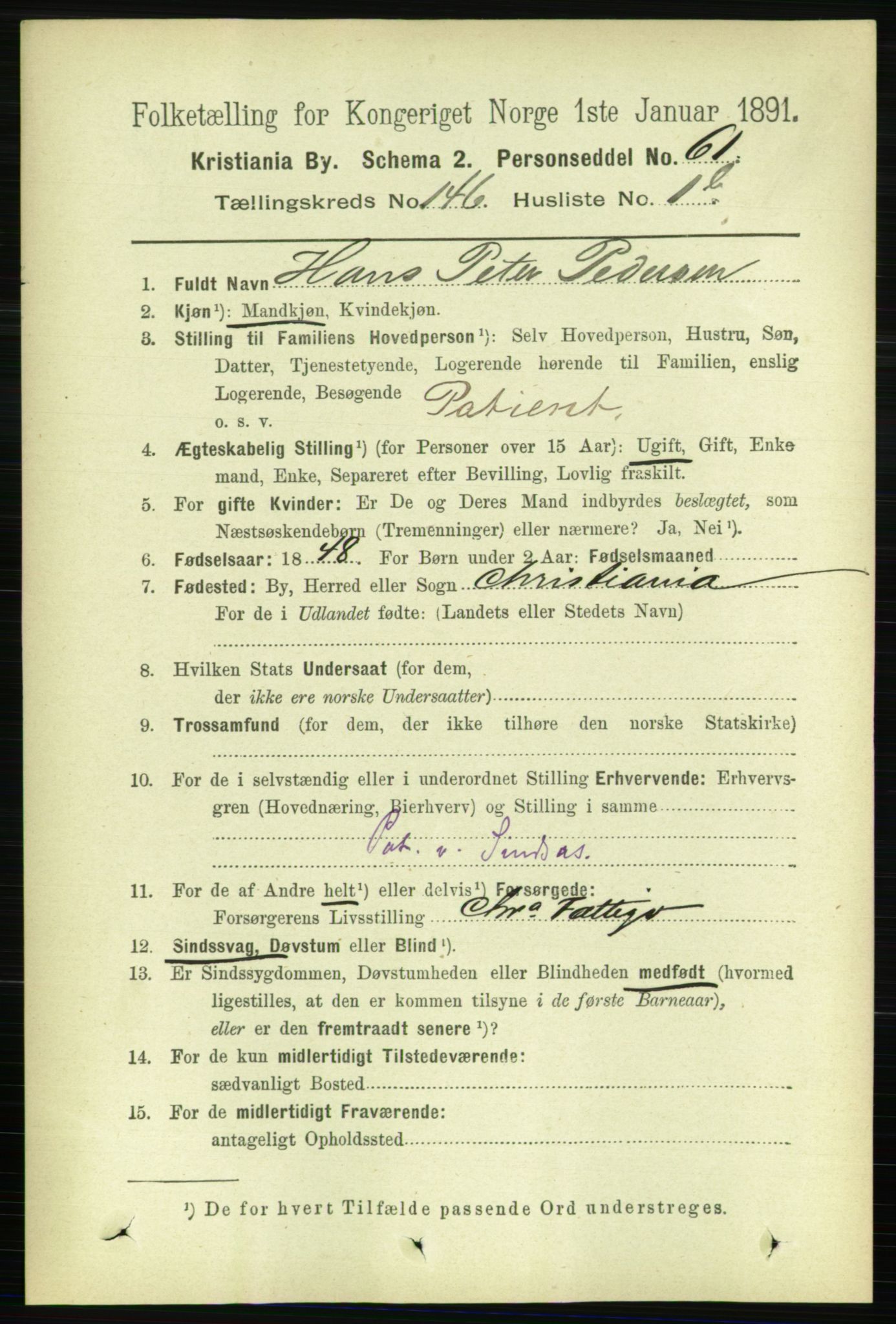 RA, 1891 census for 0301 Kristiania, 1891, p. 80591