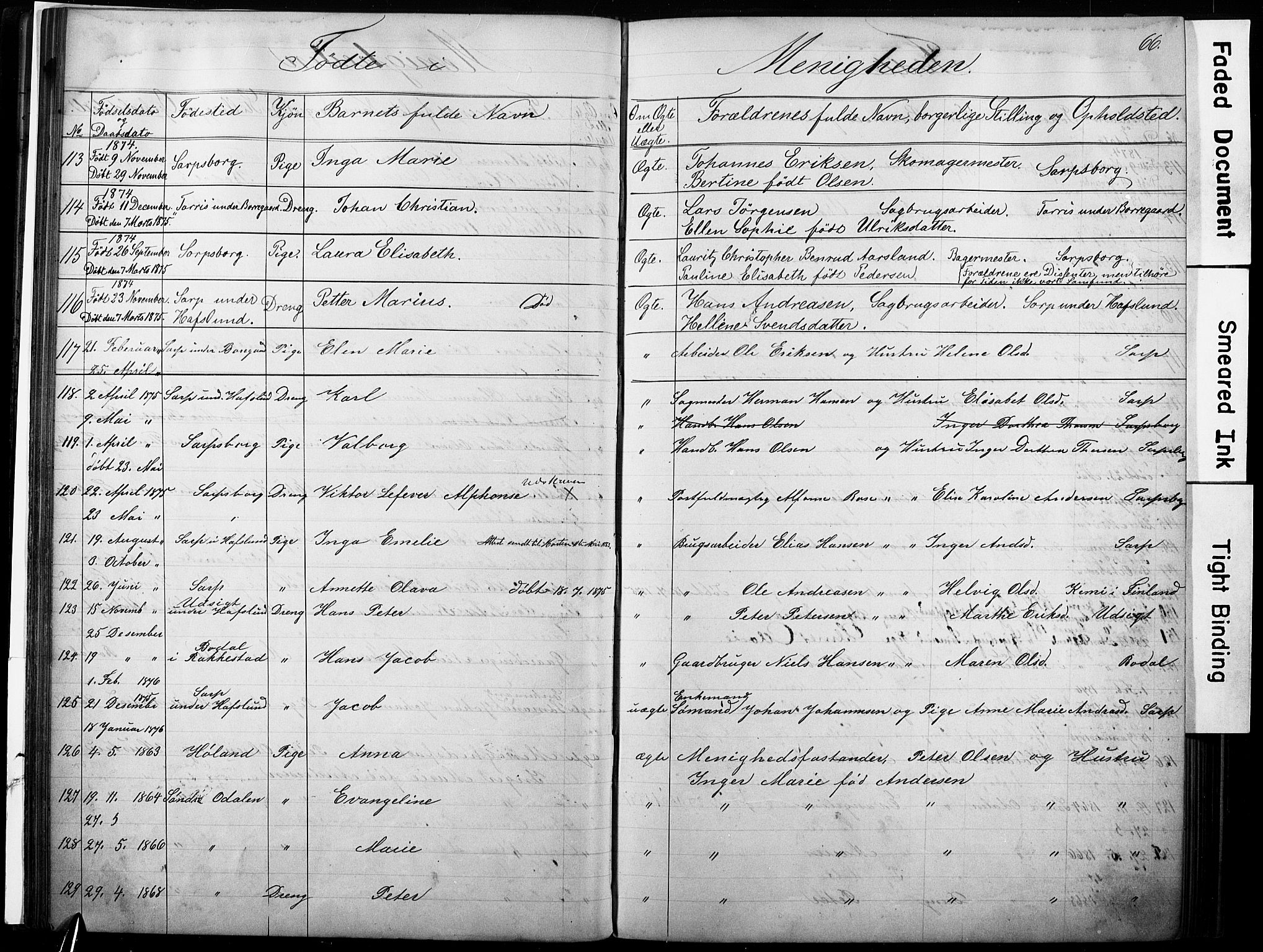 Sarpsborg metodistkirke, SAO/PAO-0233/A/L0002: Dissenter register no. 2, 1856-1890, p. 66