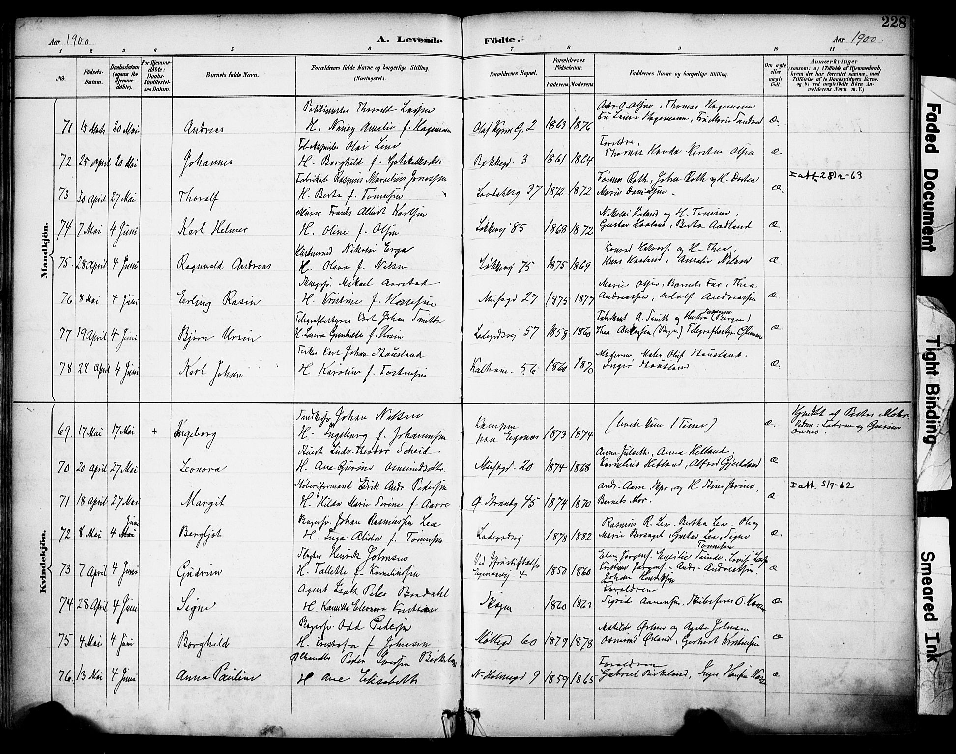 Domkirken sokneprestkontor, AV/SAST-A-101812/001/30/30BA/L0030: Parish register (official) no. A 29, 1889-1902, p. 228