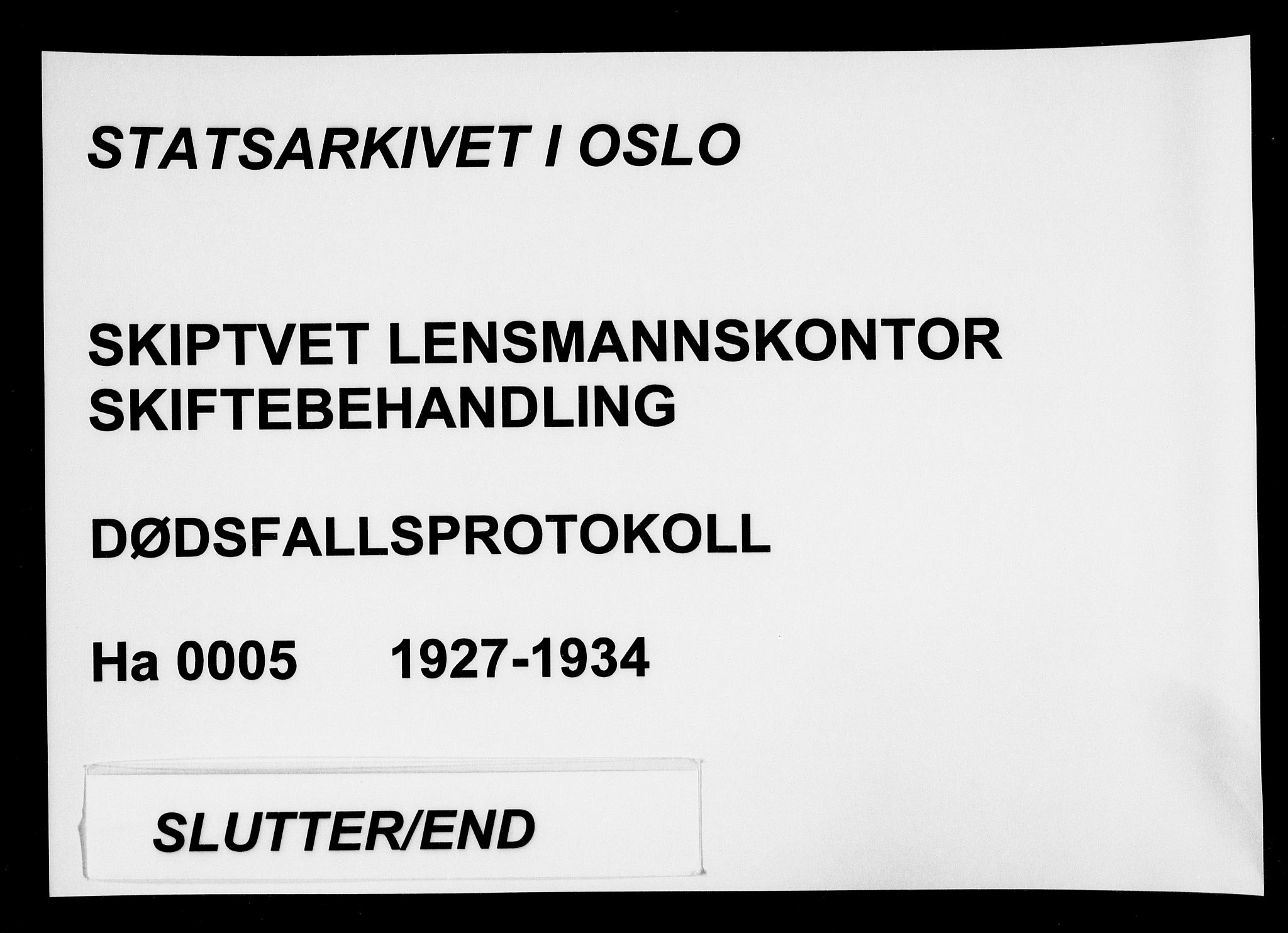 Skiptvet lensmannskontor, AV/SAO-A-10080/H/Ha/L0005: Dødsanmeldelsesprotokoll, 1927-1934