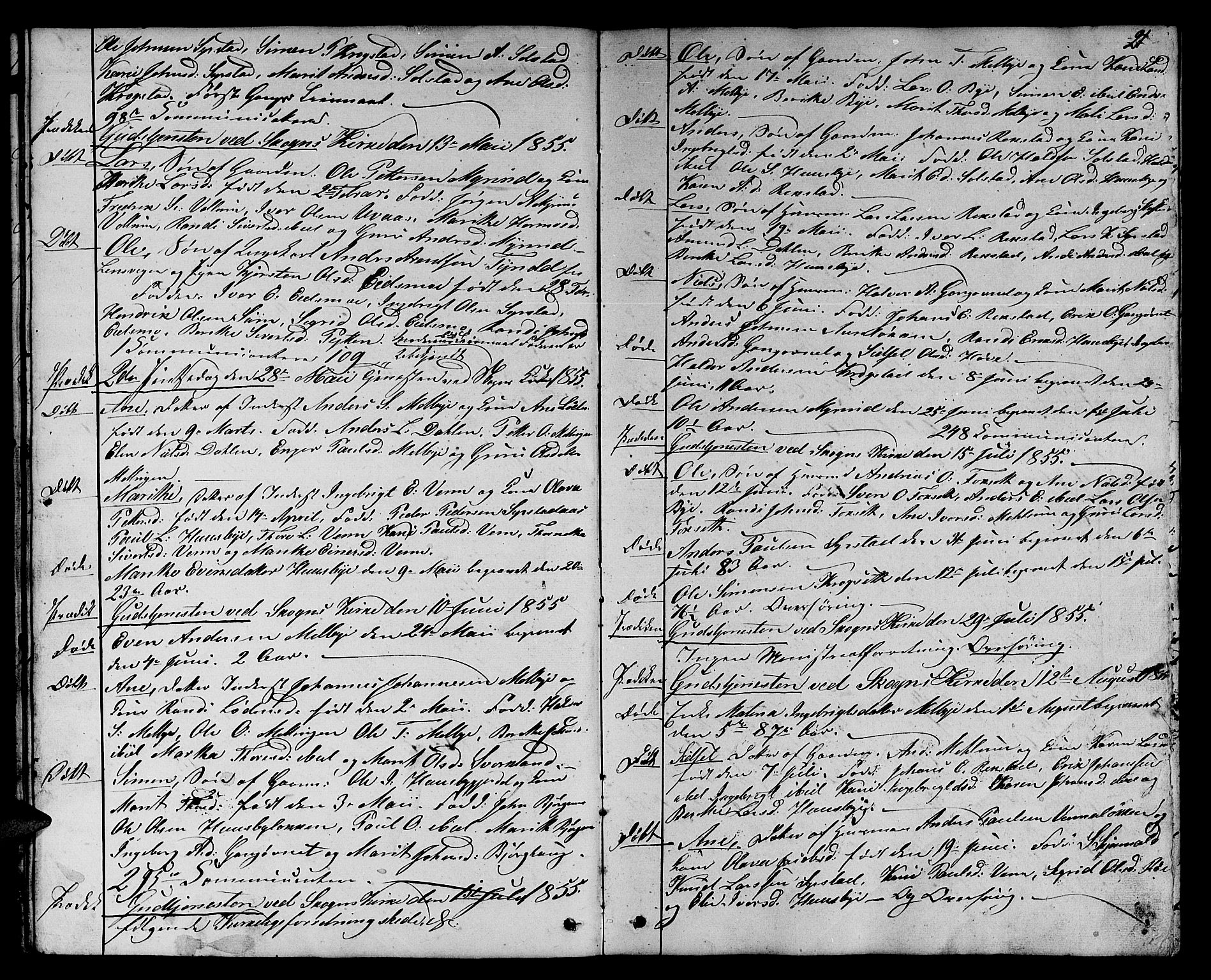Ministerialprotokoller, klokkerbøker og fødselsregistre - Sør-Trøndelag, SAT/A-1456/667/L0797: Parish register (copy) no. 667C02, 1849-1867, p. 21