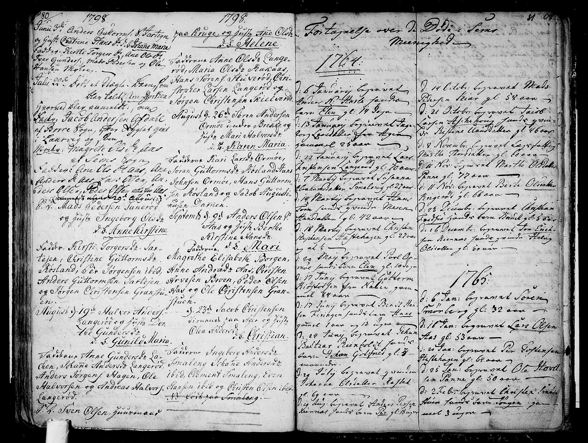 Sem kirkebøker, SAKO/A-5/F/Fa/L0002: Parish register (official) no. I 2, 1764-1798, p. 80-64