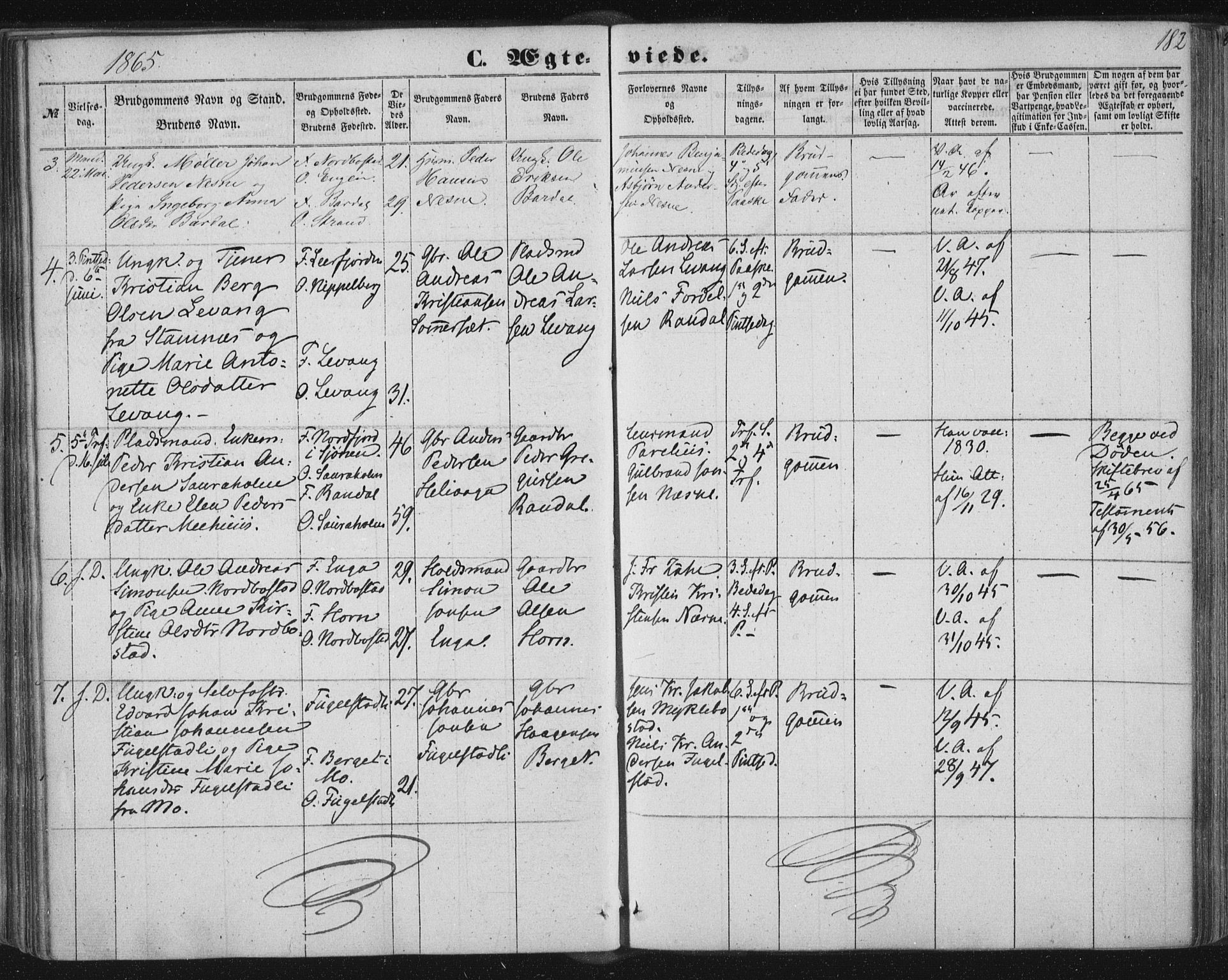 Ministerialprotokoller, klokkerbøker og fødselsregistre - Nordland, AV/SAT-A-1459/838/L0550: Parish register (official) no. 838A08, 1855-1865, p. 182