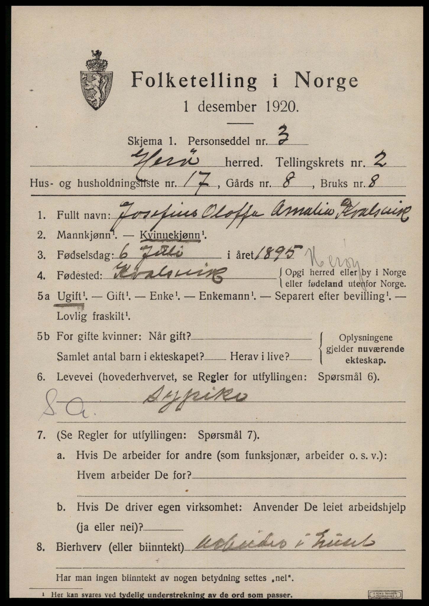 SAT, 1920 census for Herøy (MR), 1920, p. 2319