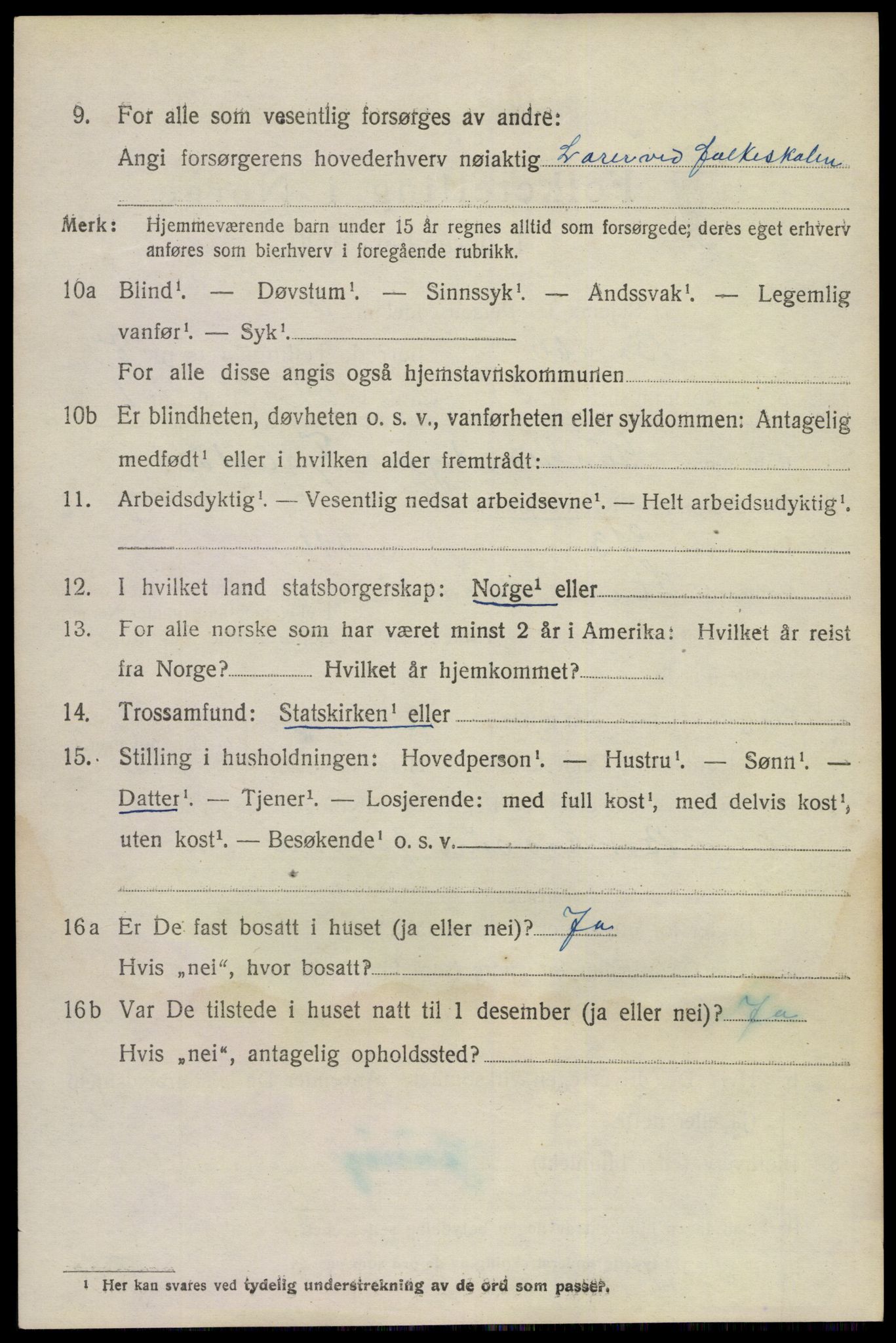 SAKO, 1920 census for Bamble, 1920, p. 7796