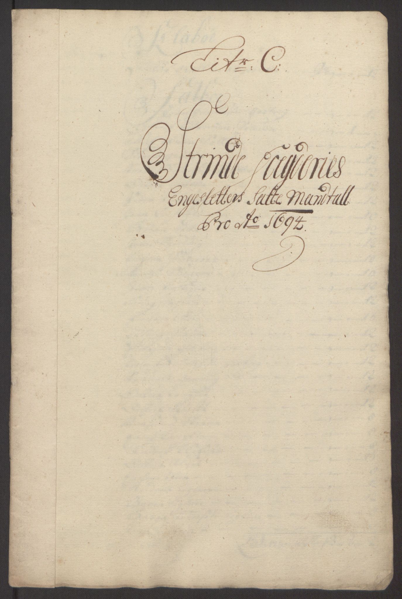 Rentekammeret inntil 1814, Reviderte regnskaper, Fogderegnskap, RA/EA-4092/R61/L4104: Fogderegnskap Strinda og Selbu, 1693-1694, p. 210