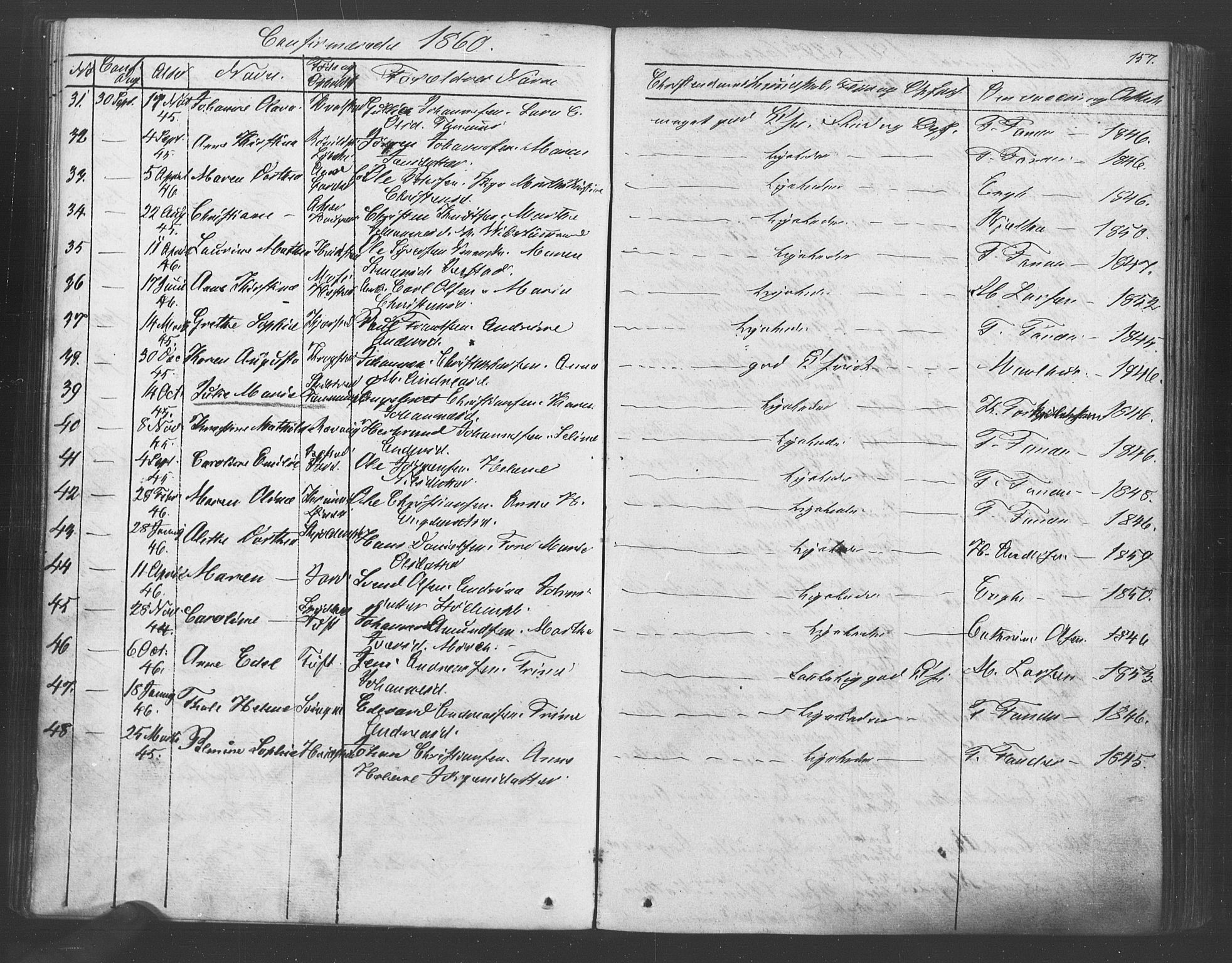 Vestby prestekontor Kirkebøker, SAO/A-10893/F/Fa/L0007: Parish register (official) no. I 7, 1850-1862, p. 157