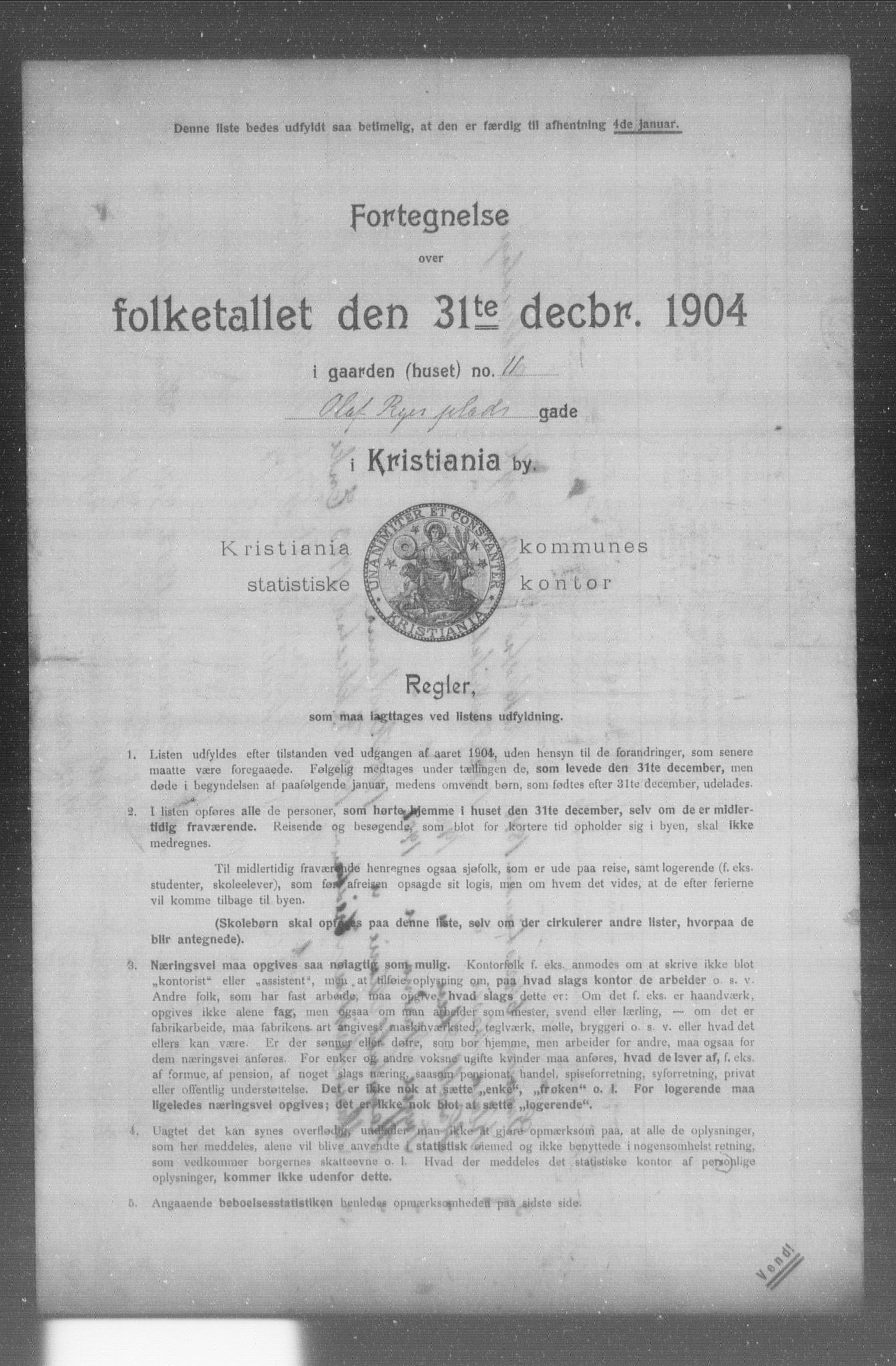 OBA, Municipal Census 1904 for Kristiania, 1904, p. 14452