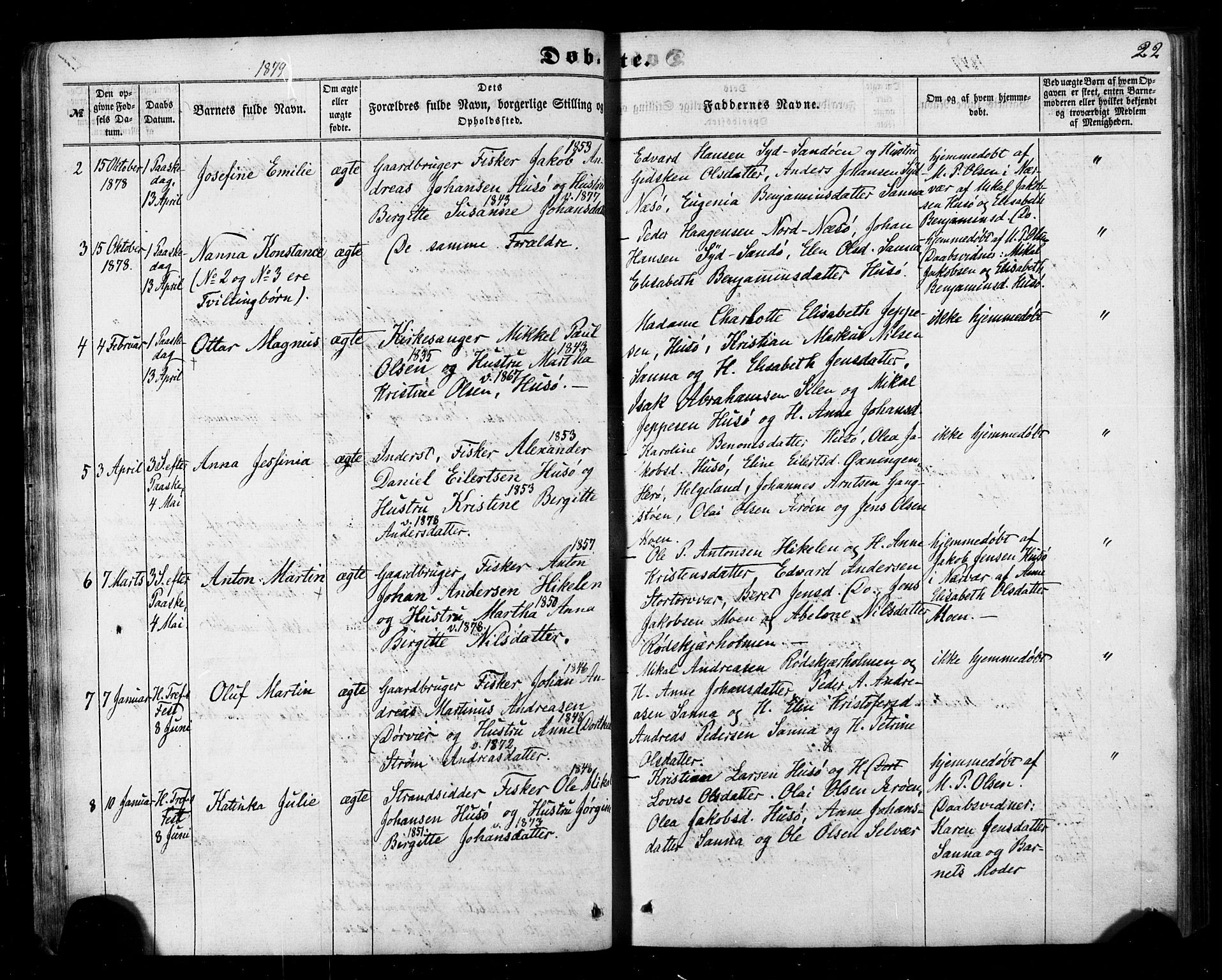 Ministerialprotokoller, klokkerbøker og fødselsregistre - Nordland, SAT/A-1459/840/L0579: Parish register (official) no. 840A01, 1863-1887, p. 22