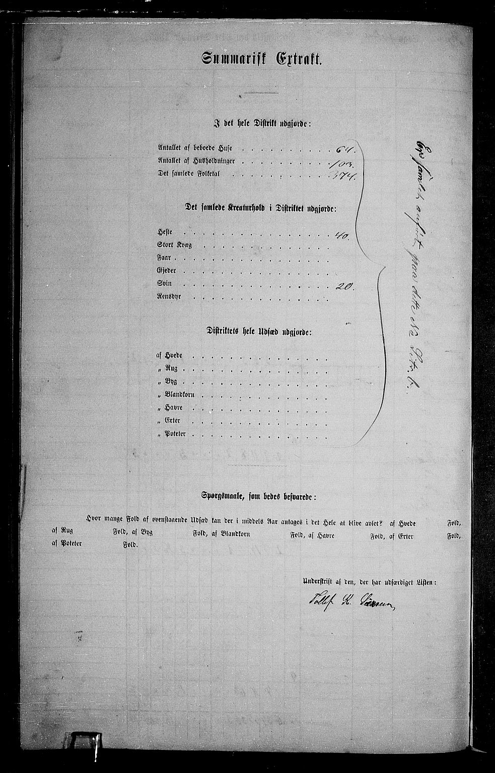 RA, 1865 census for Øystre Slidre, 1865, p. 107