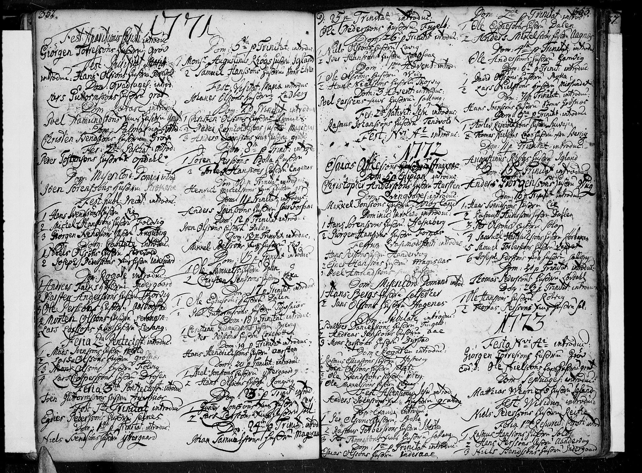 Ibestad sokneprestembete, SATØ/S-0077/H/Ha/Haa/L0002kirke: Parish register (official) no. 2, 1751-1775, p. 352-353