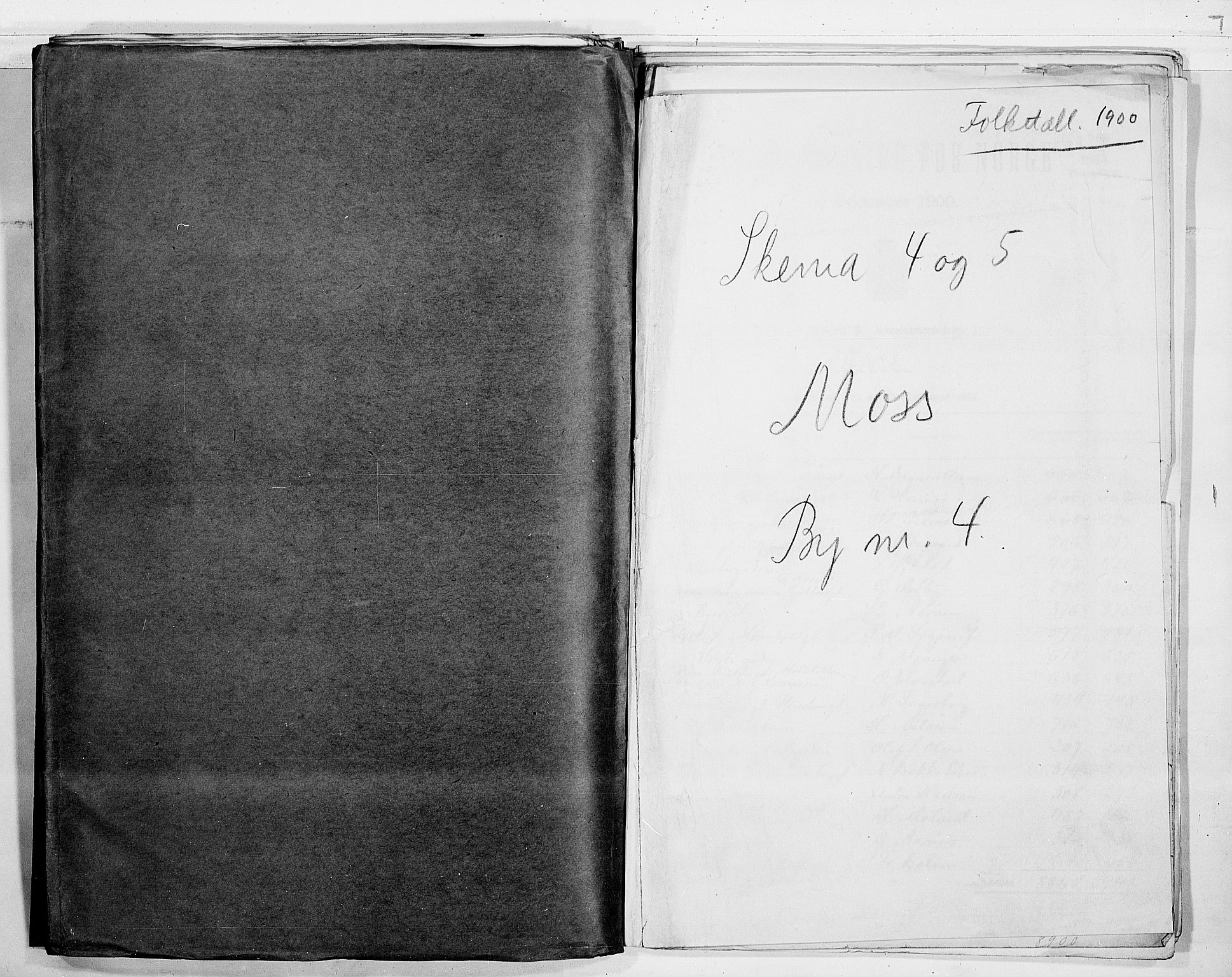 SAO, 1900 census for Moss, 1900, p. 1