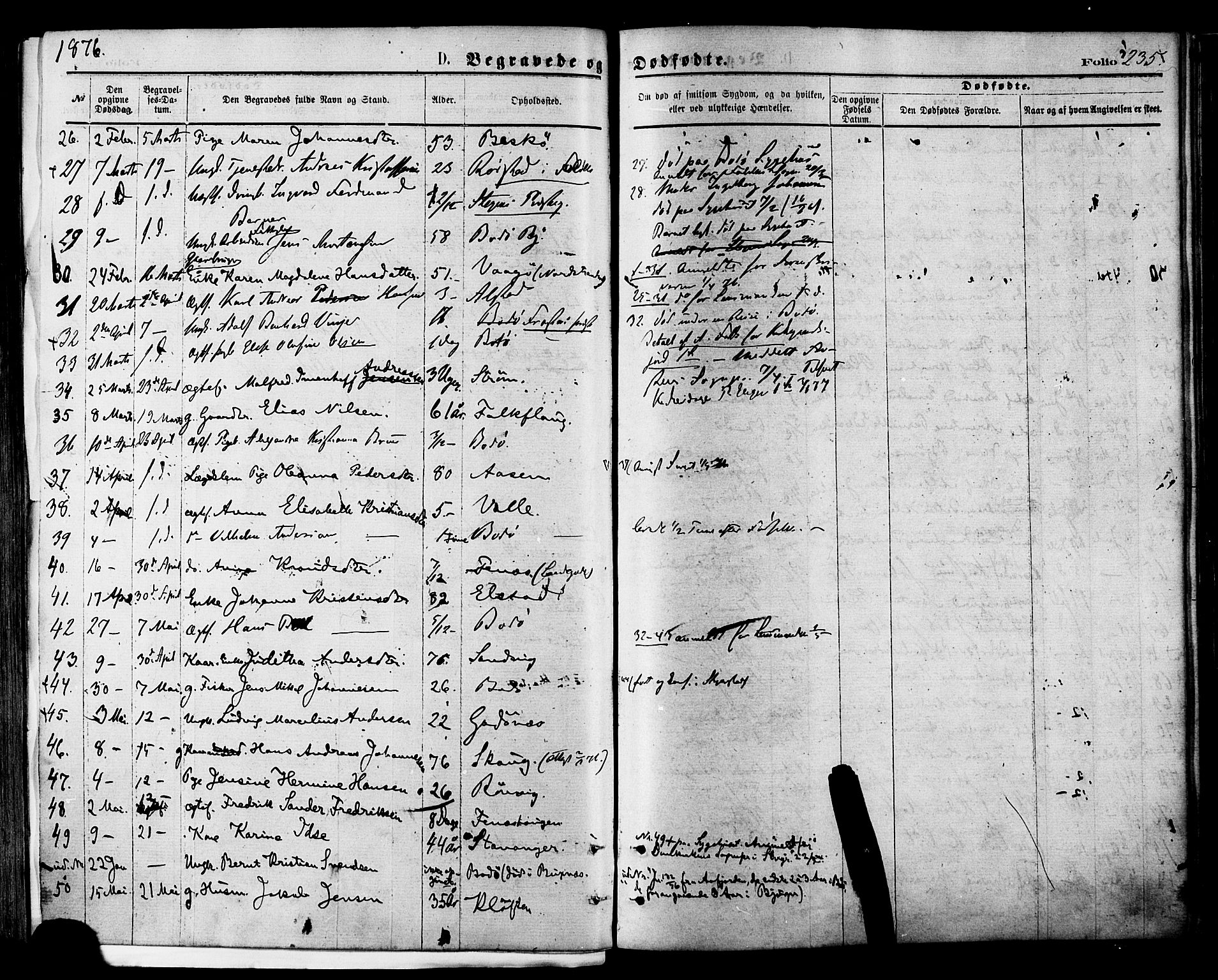 Ministerialprotokoller, klokkerbøker og fødselsregistre - Nordland, SAT/A-1459/801/L0009: Parish register (official) no. 801A09, 1876-1883, p. 235