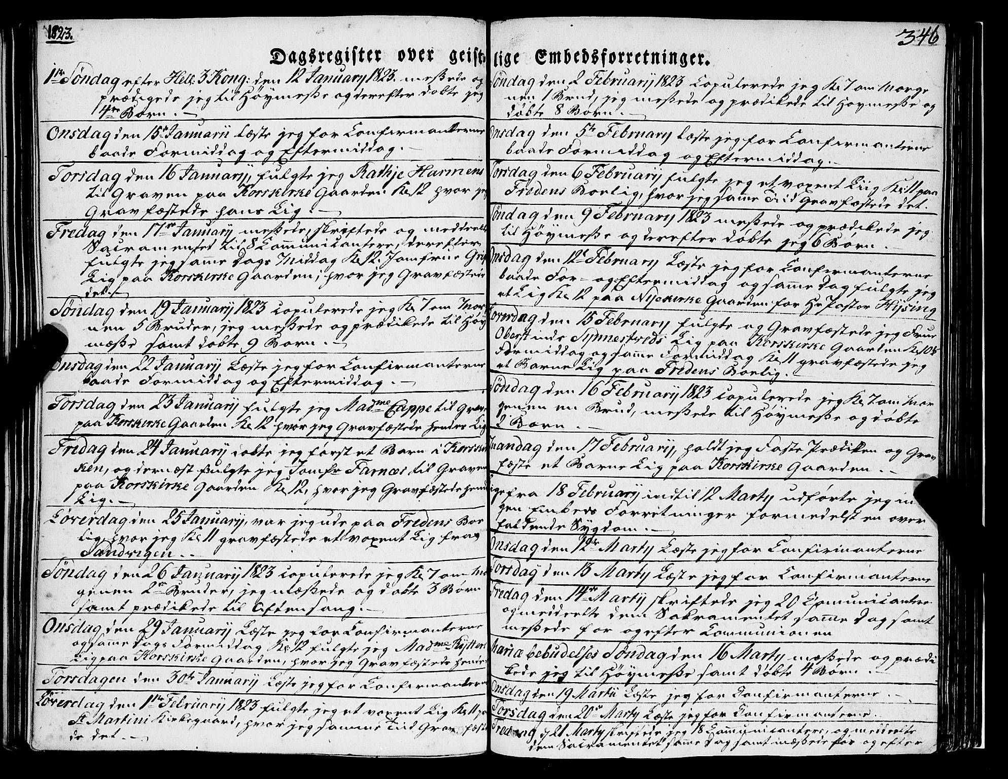 Korskirken sokneprestembete, AV/SAB-A-76101/H/Haa/L0050: Parish register (official) no. F 1, 1821-1869, p. 346