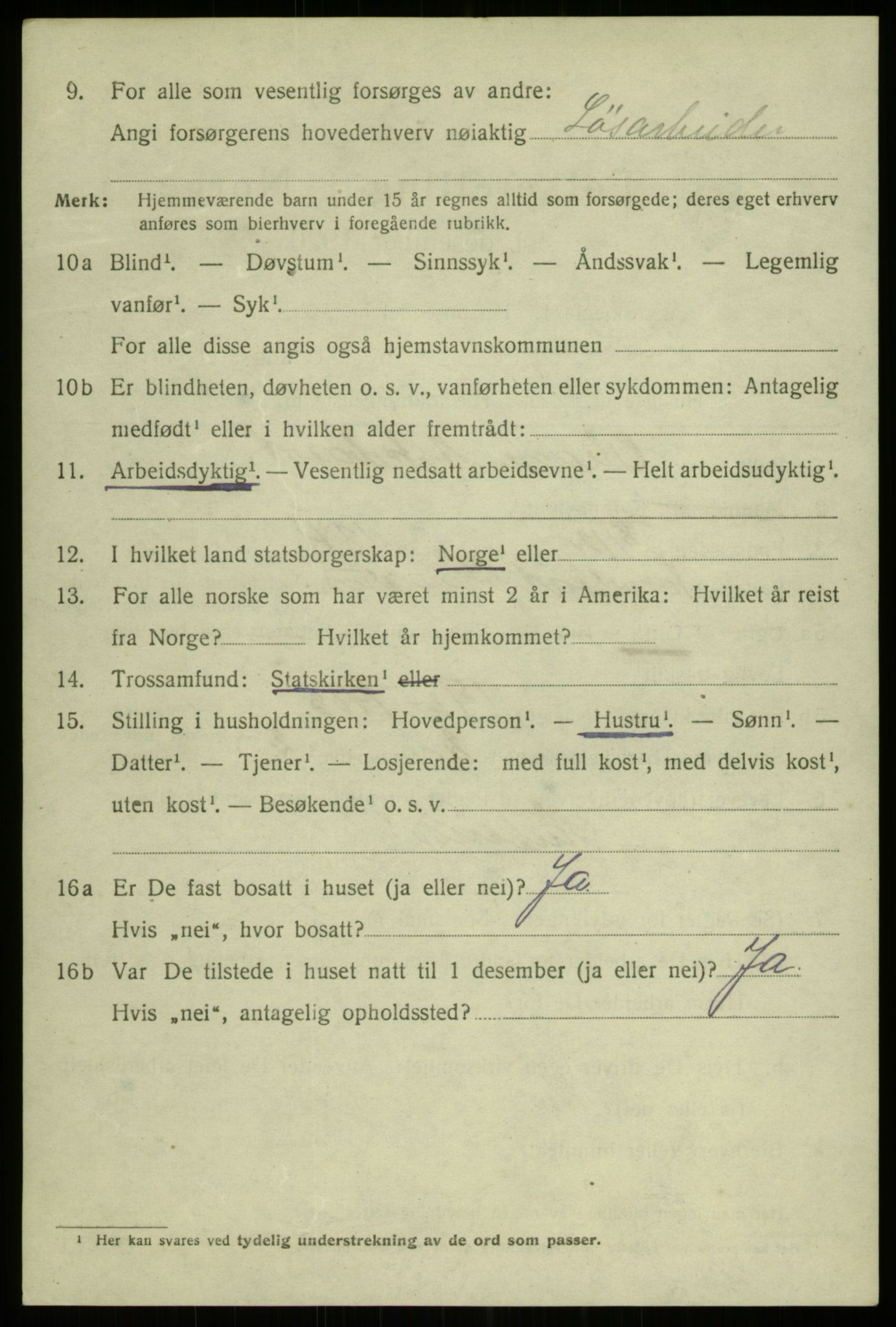 SAB, 1920 census for Bergen, 1920, p. 114165