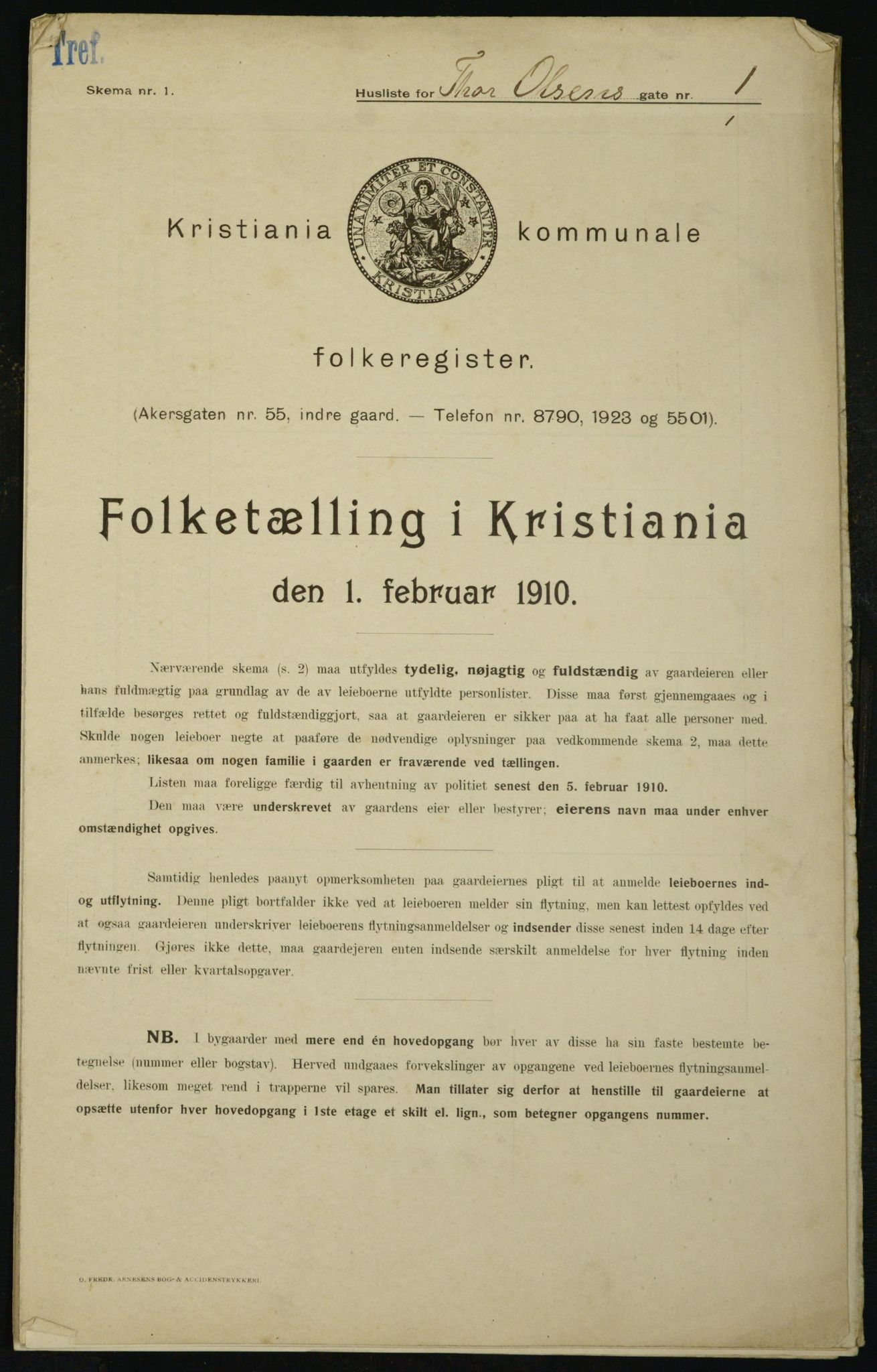 OBA, Municipal Census 1910 for Kristiania, 1910, p. 103687