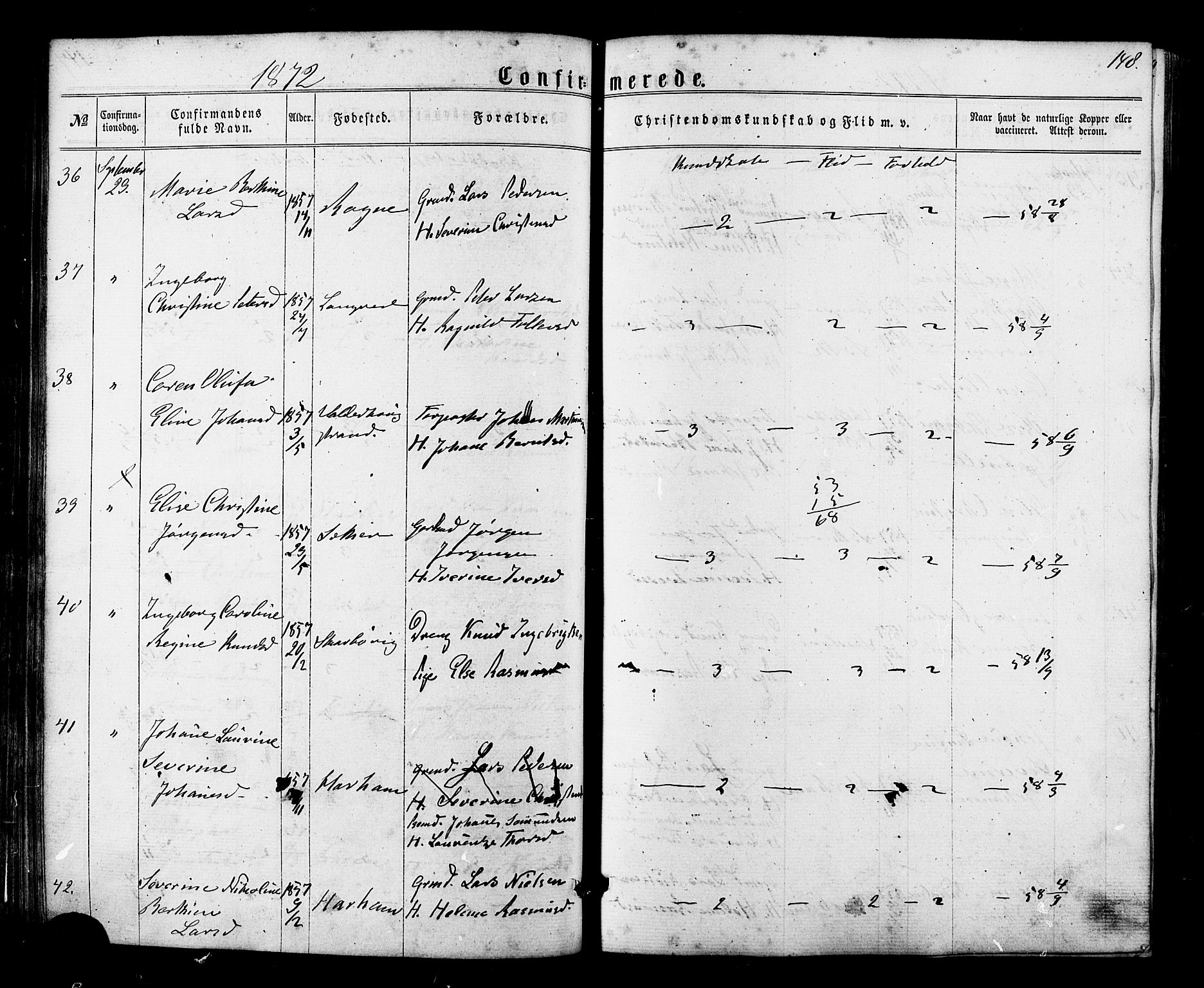 Ministerialprotokoller, klokkerbøker og fødselsregistre - Møre og Romsdal, SAT/A-1454/536/L0498: Parish register (official) no. 536A07, 1862-1875, p. 148