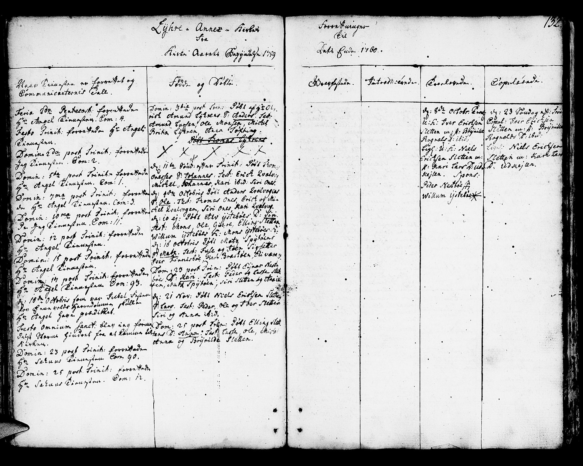 Lindås Sokneprestembete, AV/SAB-A-76701/H/Haa/Haaa/L0003: Parish register (official) no. A 3, 1748-1764, p. 132