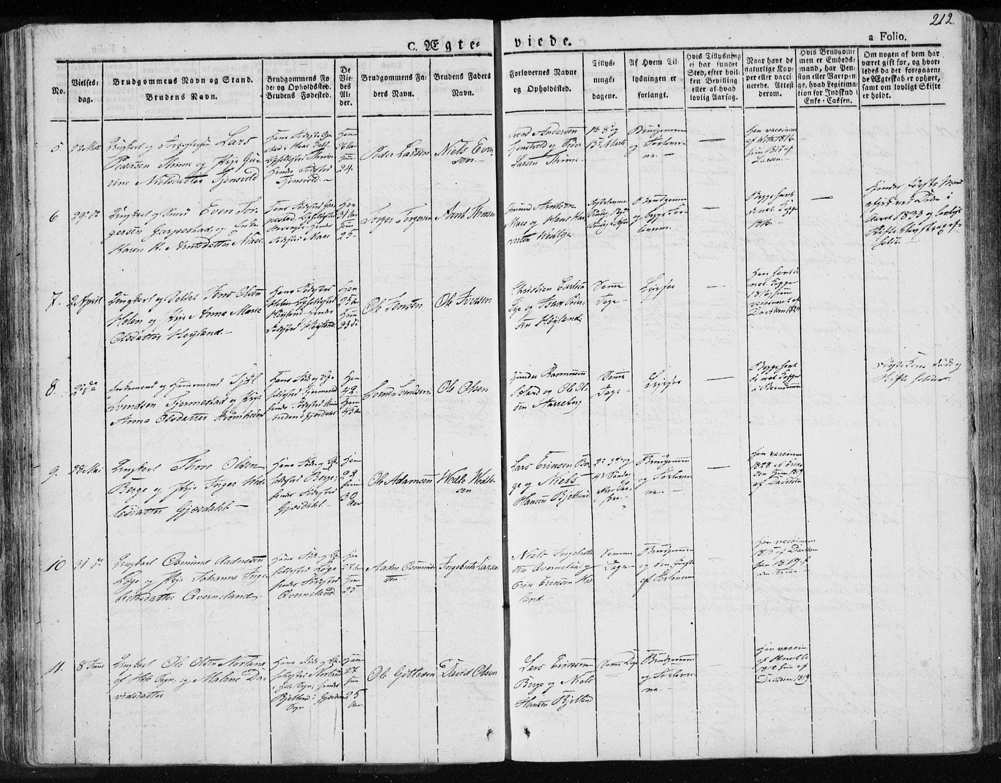 Lye sokneprestkontor, AV/SAST-A-101794/001/30BA/L0004: Parish register (official) no. A 4, 1826-1841, p. 212