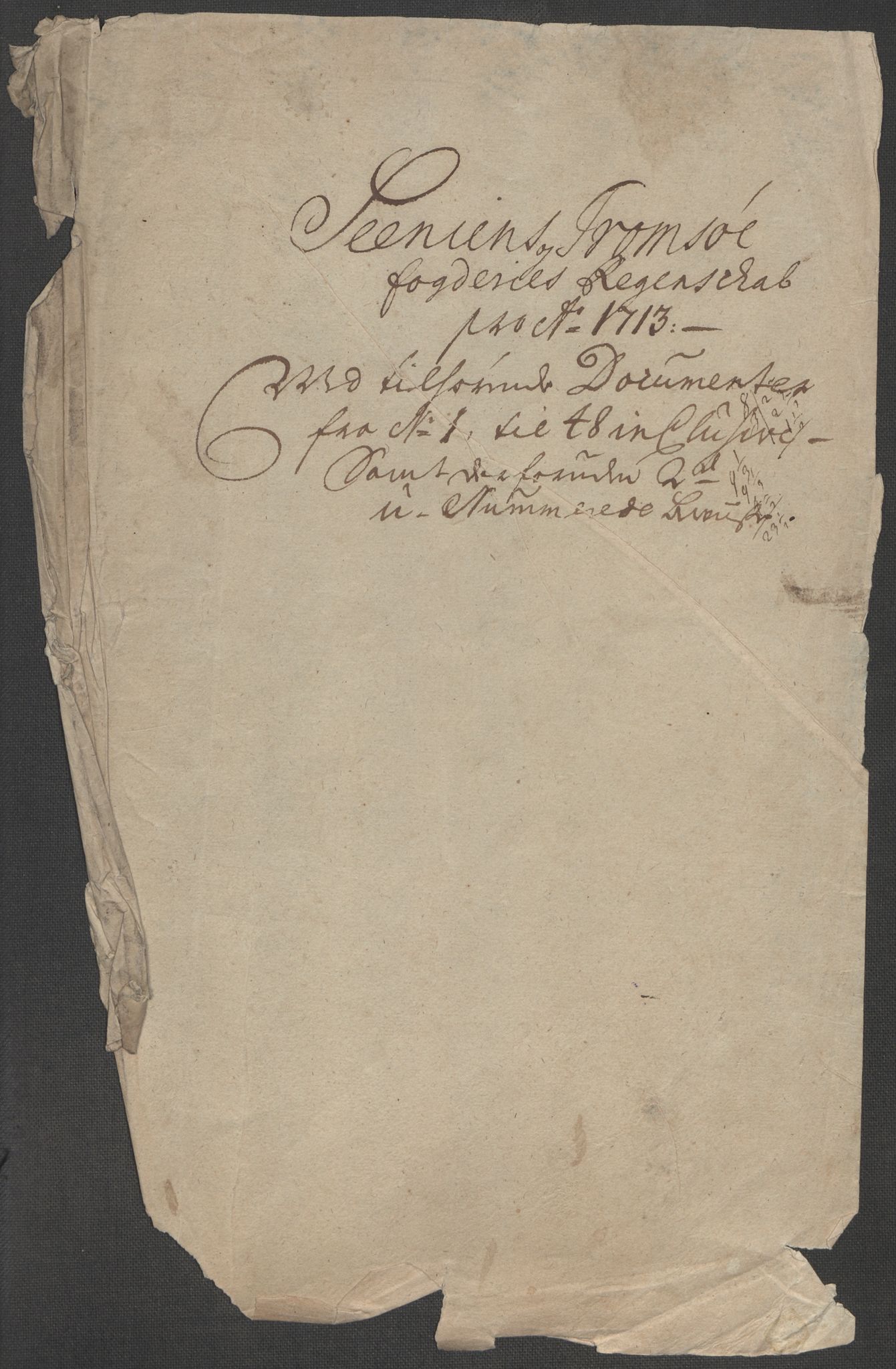 Rentekammeret inntil 1814, Reviderte regnskaper, Fogderegnskap, AV/RA-EA-4092/R68/L4759: Fogderegnskap Senja og Troms, 1713, p. 4