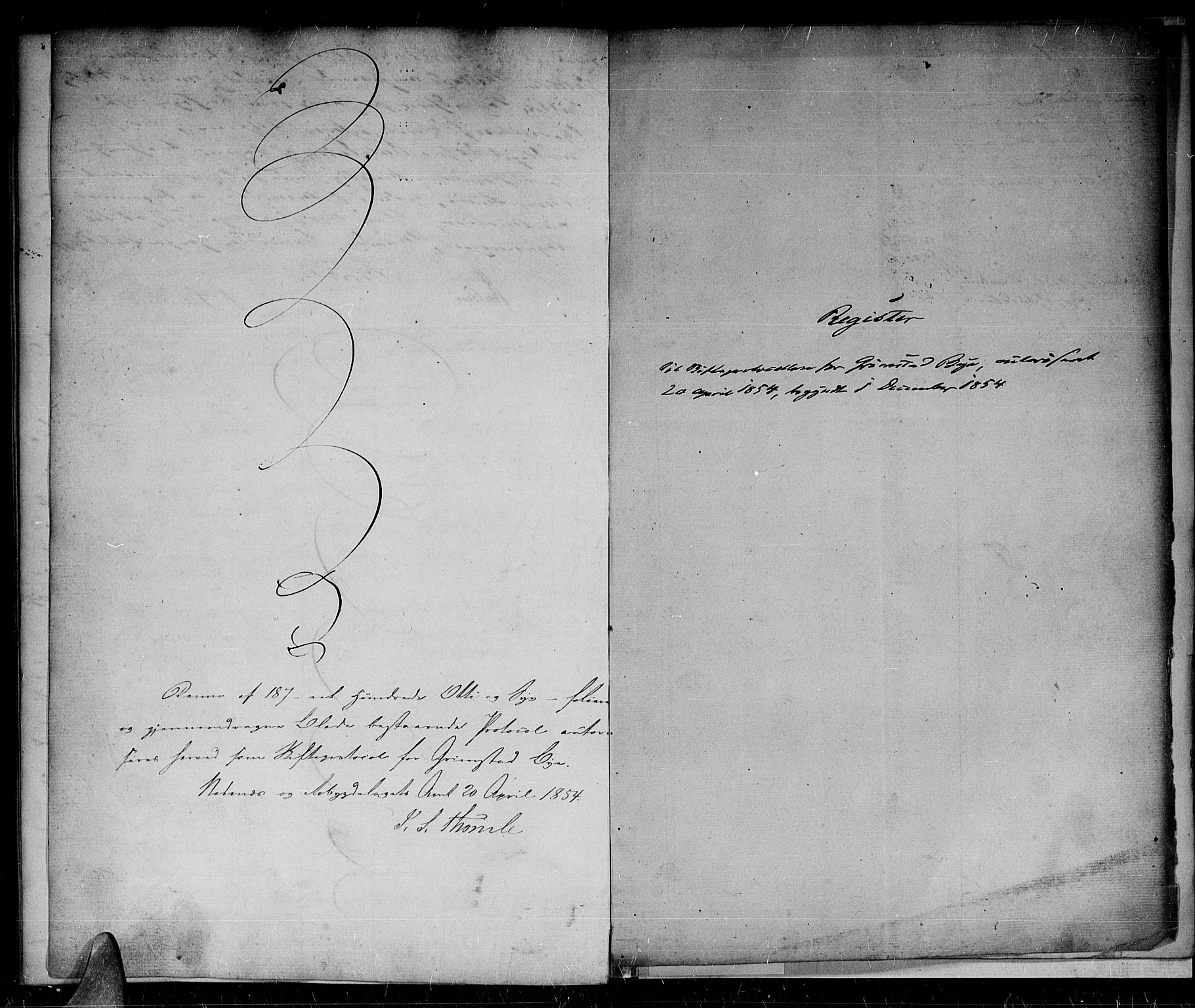 Grimstad byfogd, AV/SAK-1222-0003/H/Hc/L0002: Skifteprotokoll nr. 2  m/ register, 1854-1860, p. 187b-188a