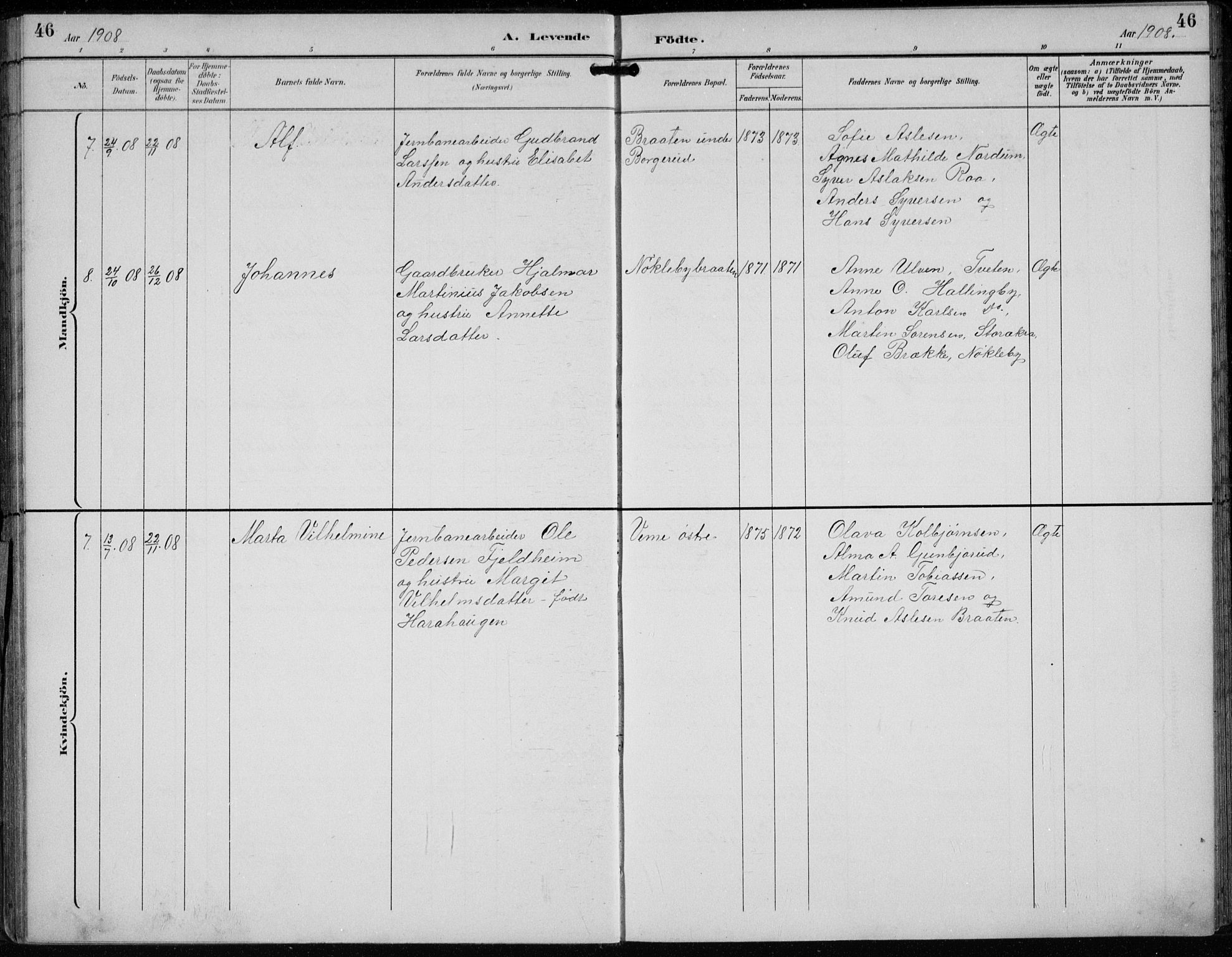 Lunder kirkebøker, AV/SAKO-A-629/F/Fb/L0001: Parish register (official) no. II 1, 1893-1916, p. 46