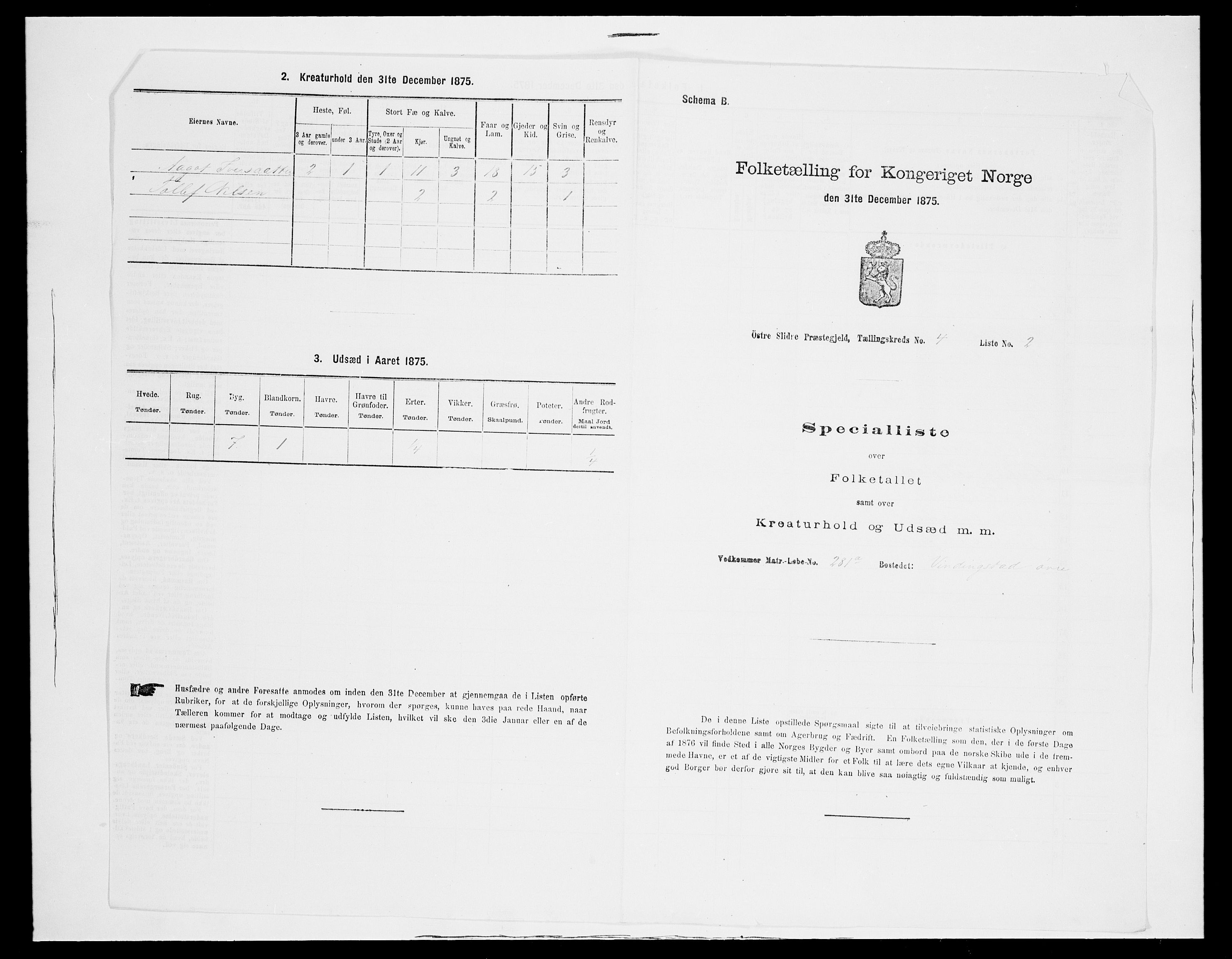 SAH, 1875 census for 0544P Øystre Slidre, 1875, p. 448