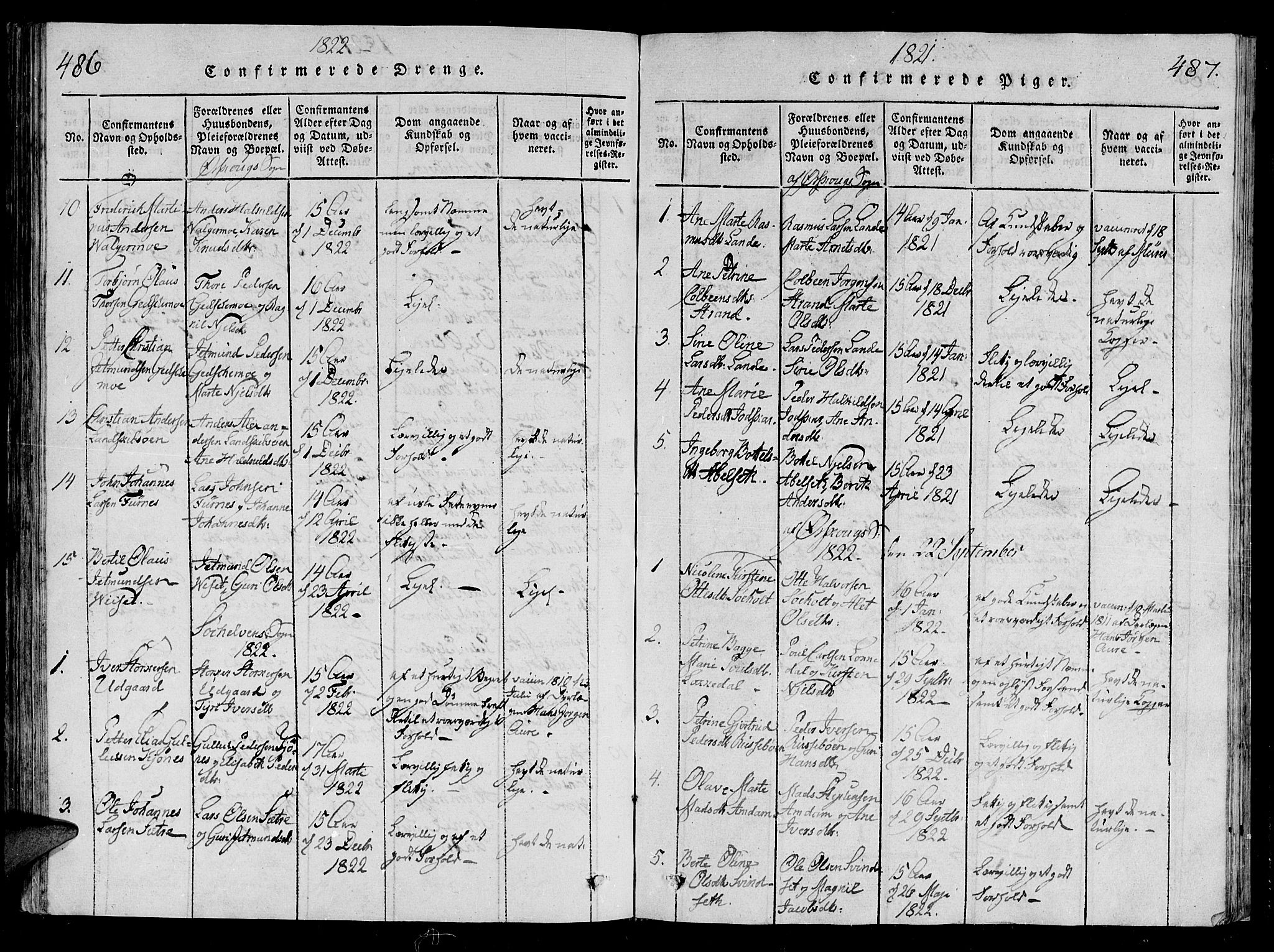 Ministerialprotokoller, klokkerbøker og fødselsregistre - Møre og Romsdal, SAT/A-1454/522/L0310: Parish register (official) no. 522A05, 1816-1832, p. 486-487